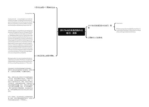 2017年6月英语四级作文练习：竞争