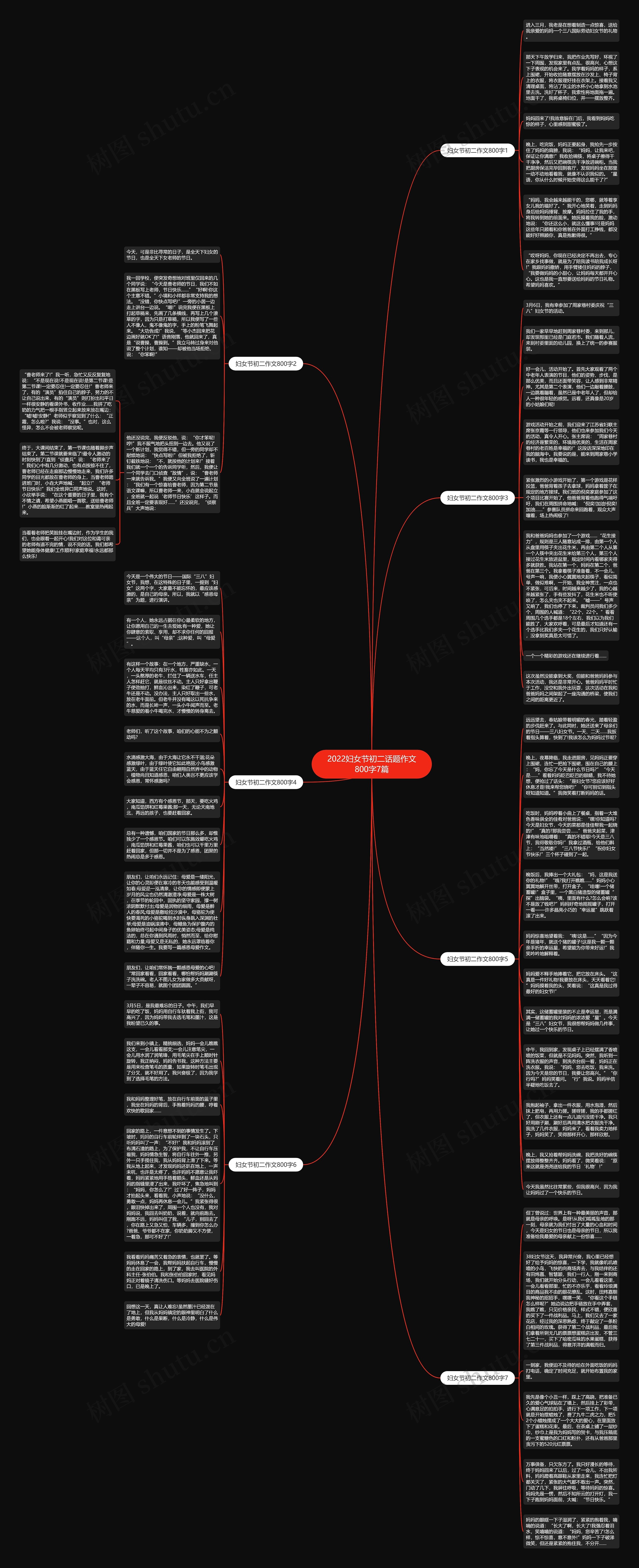 2022妇女节初二话题作文800字7篇思维导图