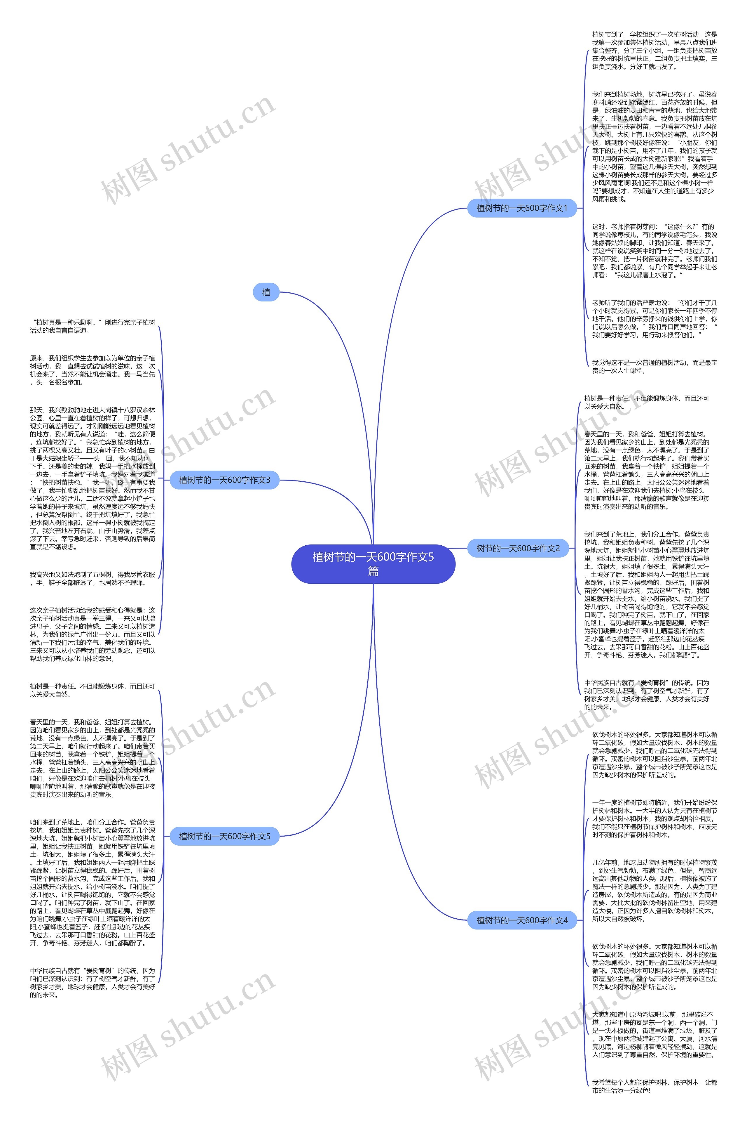 植树节的一天600字作文5篇思维导图