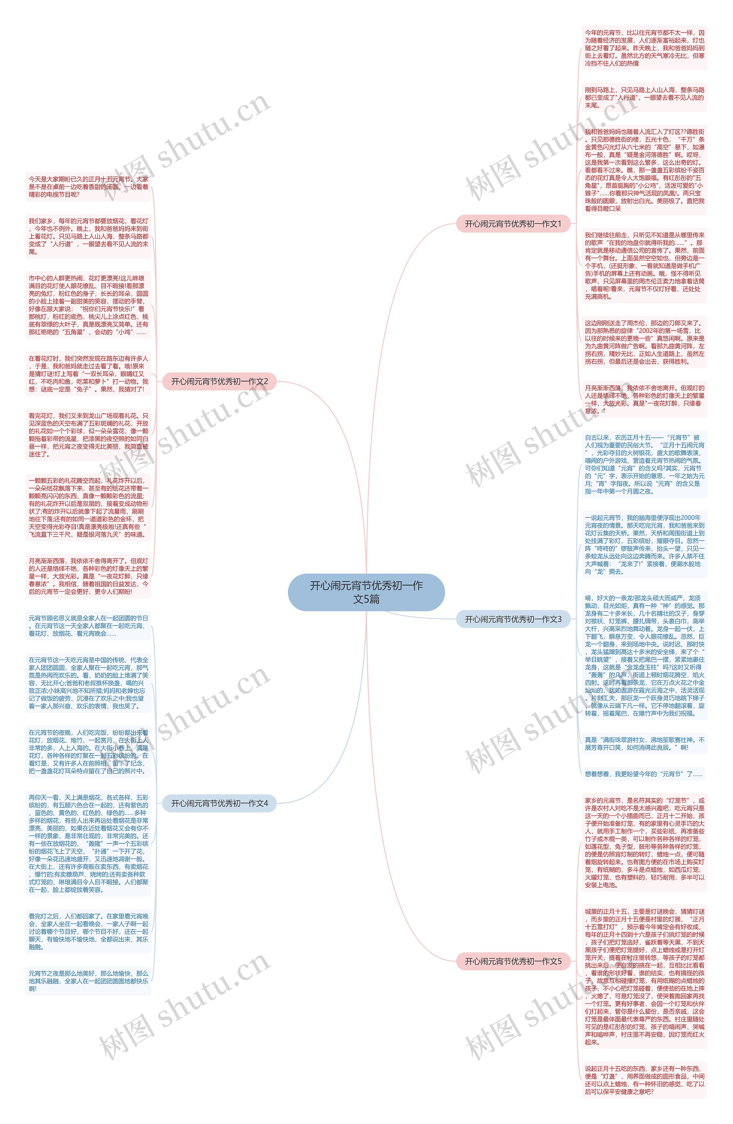开心闹元宵节优秀初一作文5篇思维导图