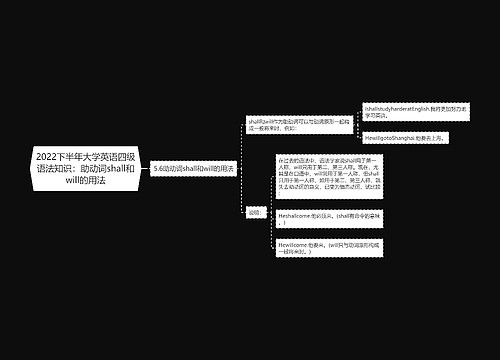 2022下半年大学英语四级语法知识：助动词shall和will的用法