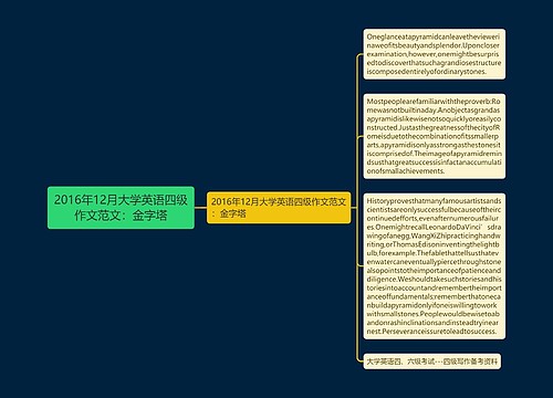 2016年12月大学英语四级作文范文：金字塔