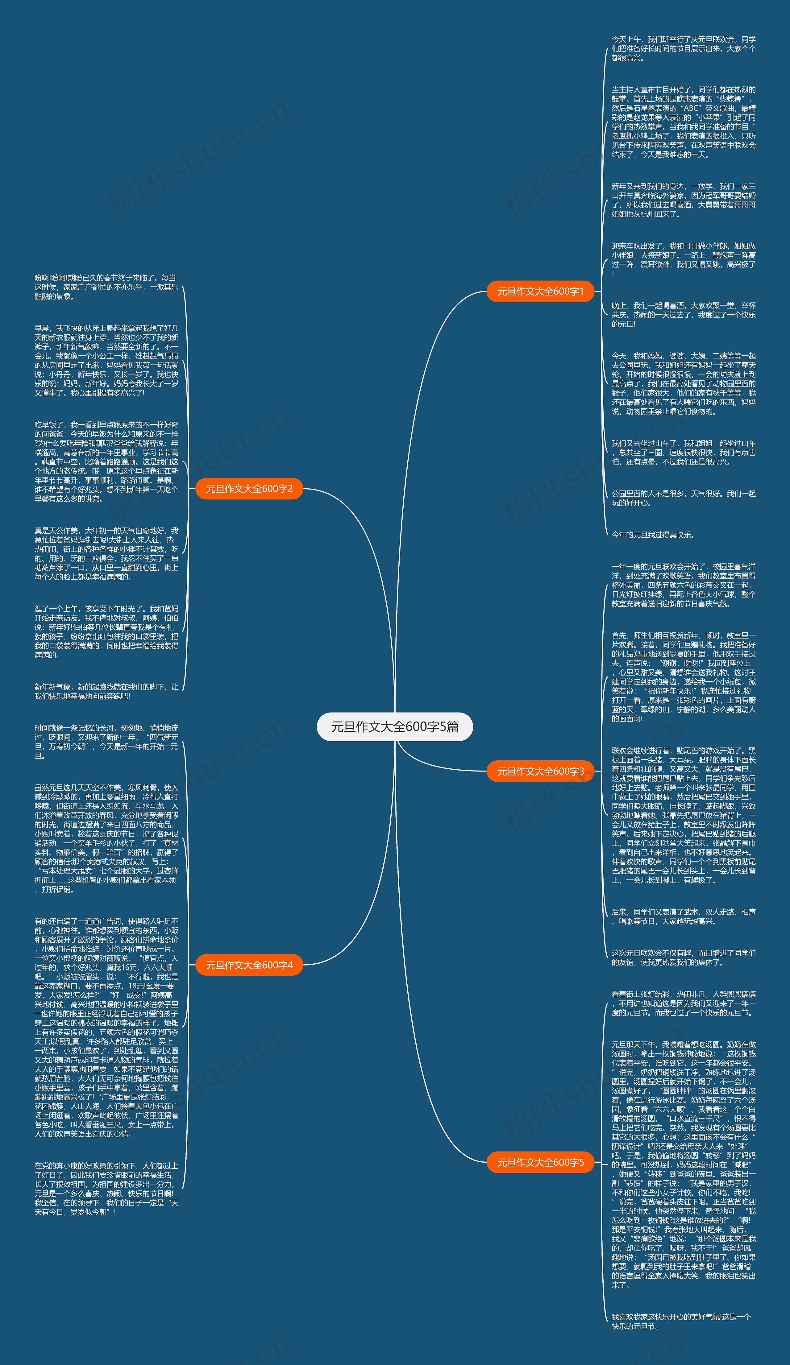 元旦作文大全600字5篇思维导图