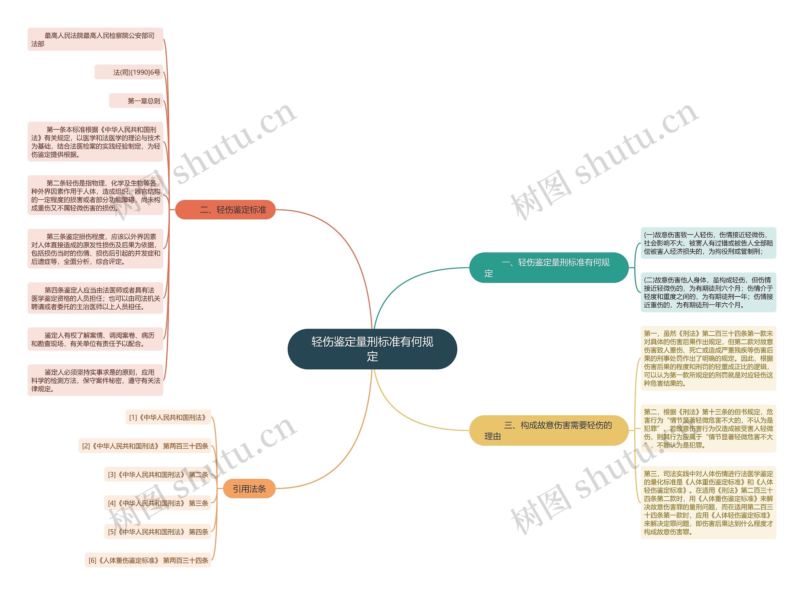 轻伤鉴定量刑标准有何规定思维导图