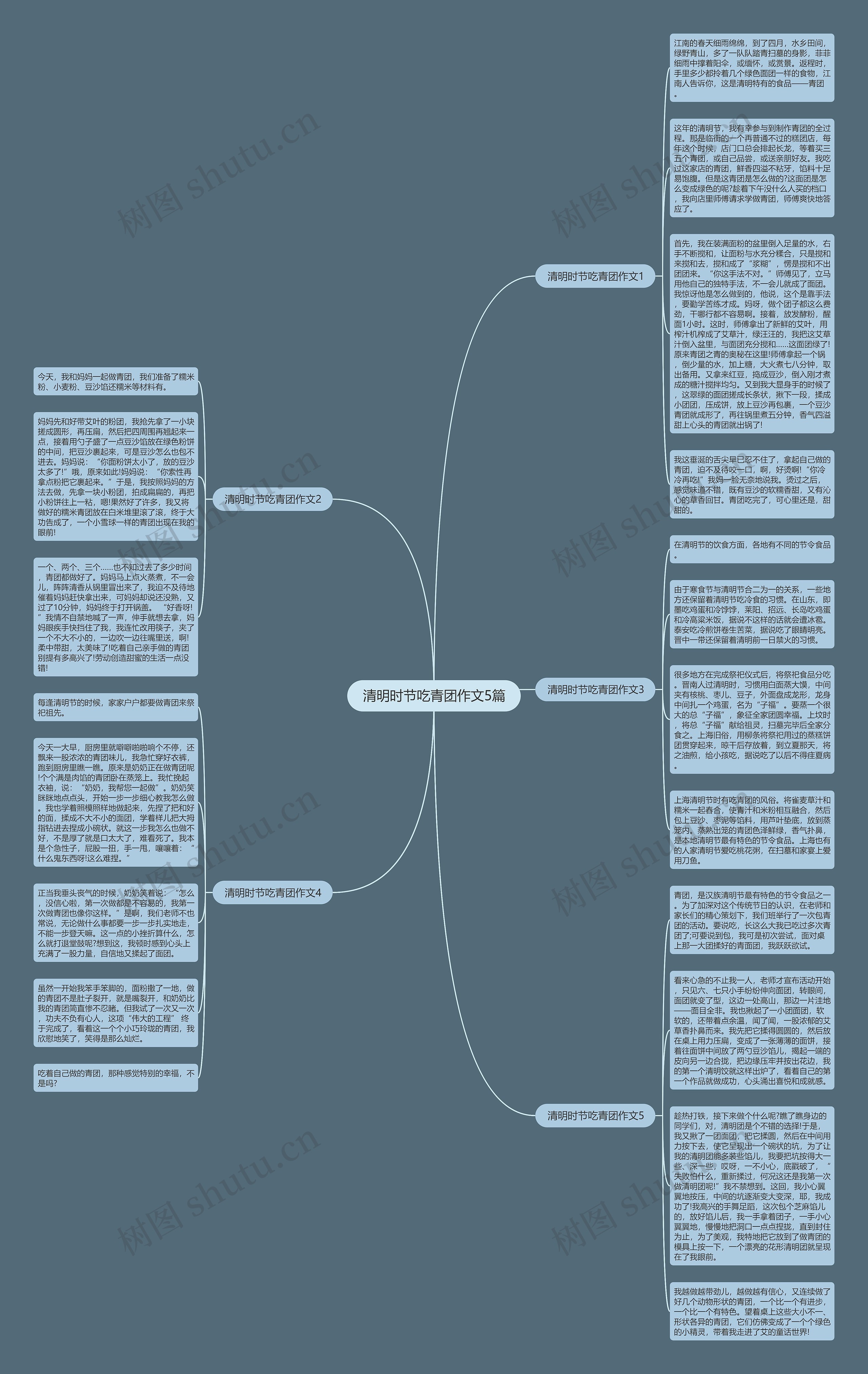 清明时节吃青团作文5篇思维导图
