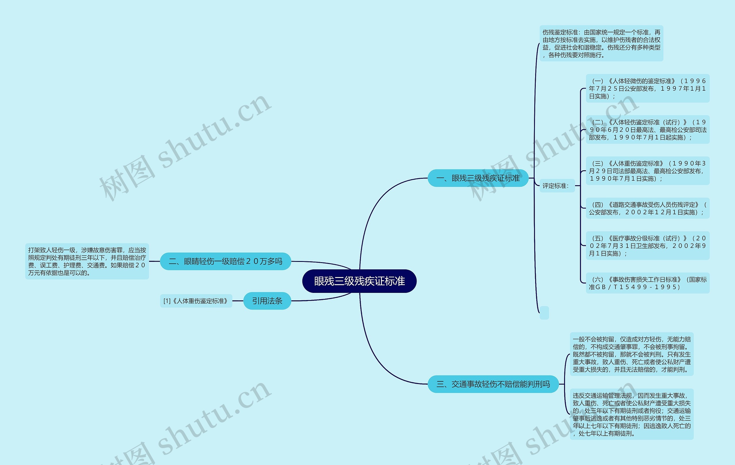 眼残三级残疾证标准思维导图