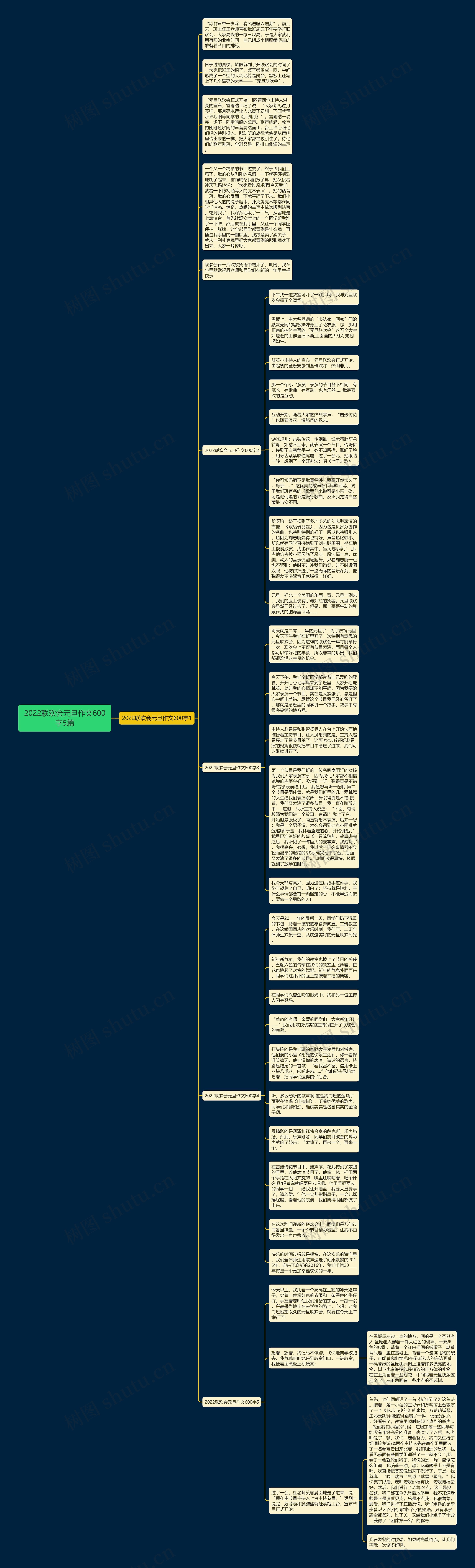 2022联欢会元旦作文600字5篇思维导图