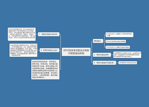 2012司法考试宪法之特别行政区政治体制