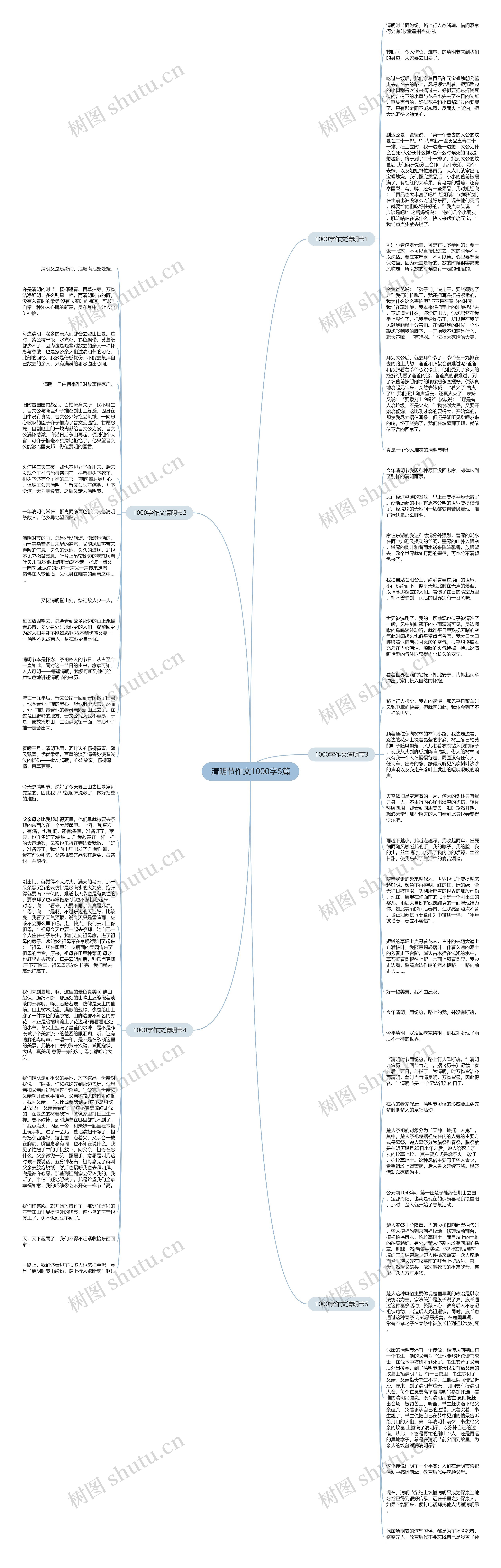 清明节作文1000字5篇思维导图