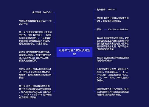 证券公司借入次级债务规定