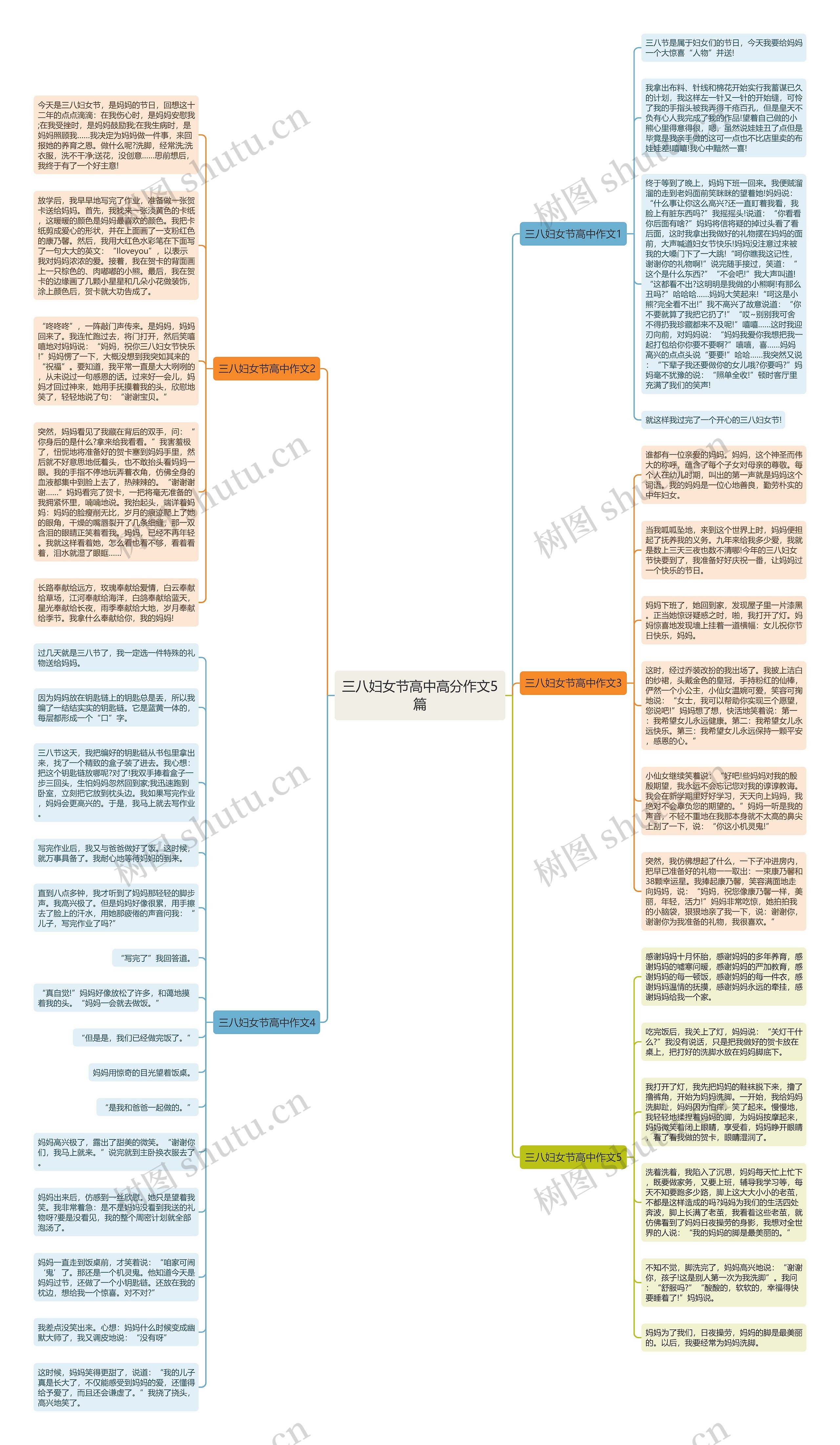 三八妇女节高中高分作文5篇思维导图