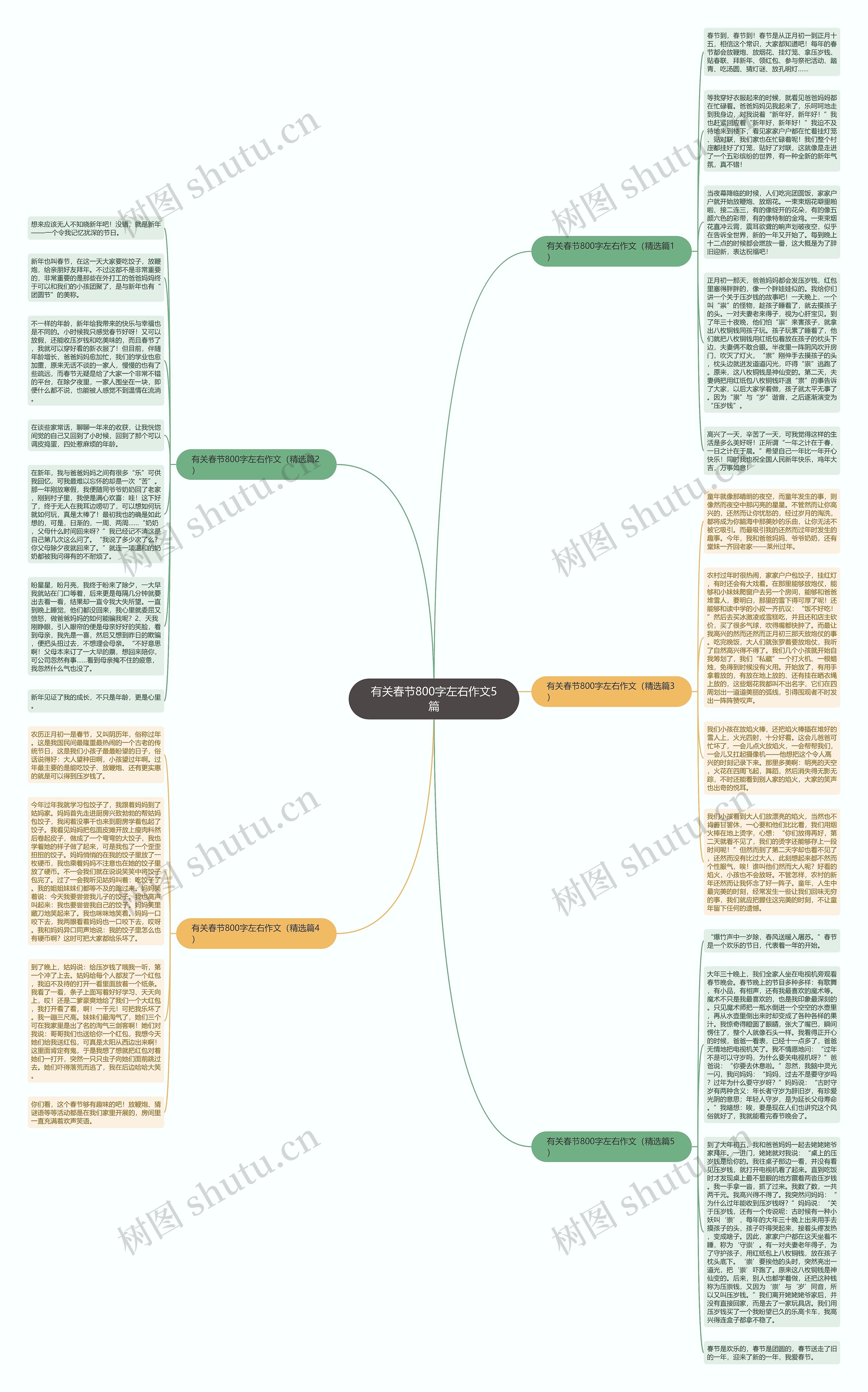 有关春节800字左右作文5篇思维导图