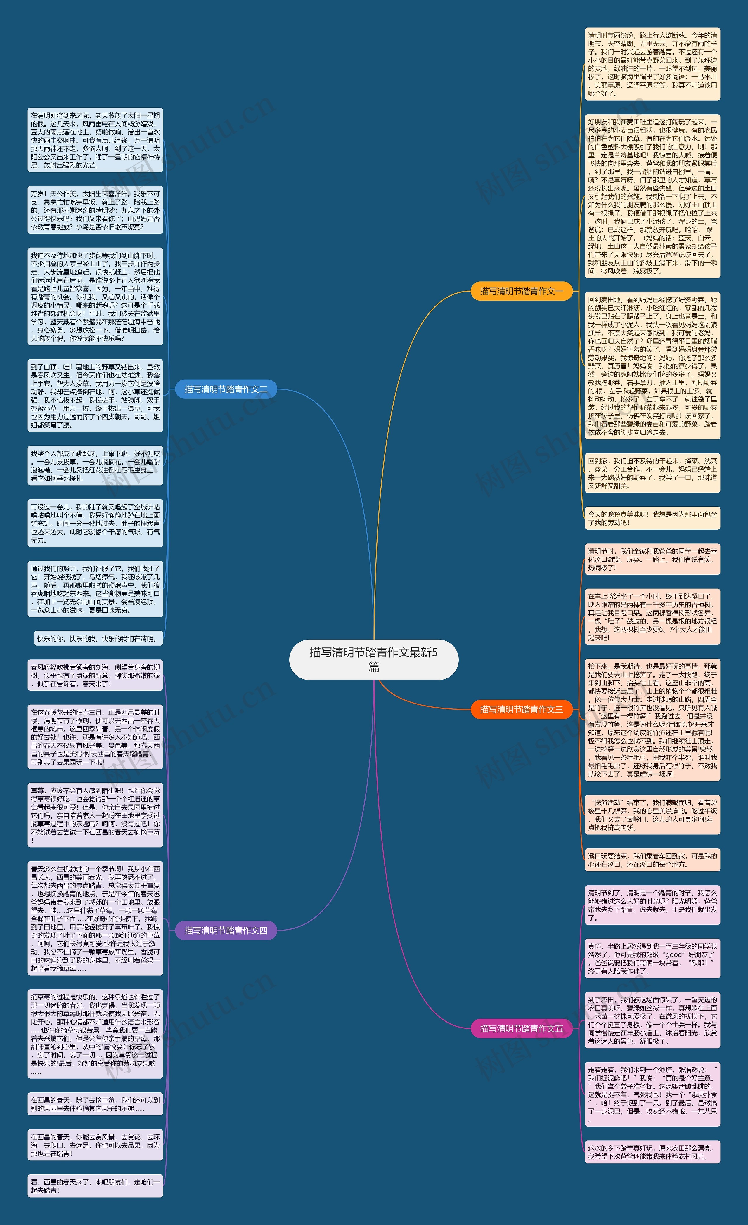 描写清明节踏青作文最新5篇思维导图