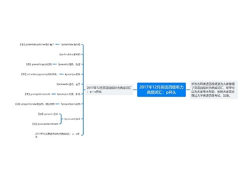 2017年12月英语四级听力高频词汇：p开头