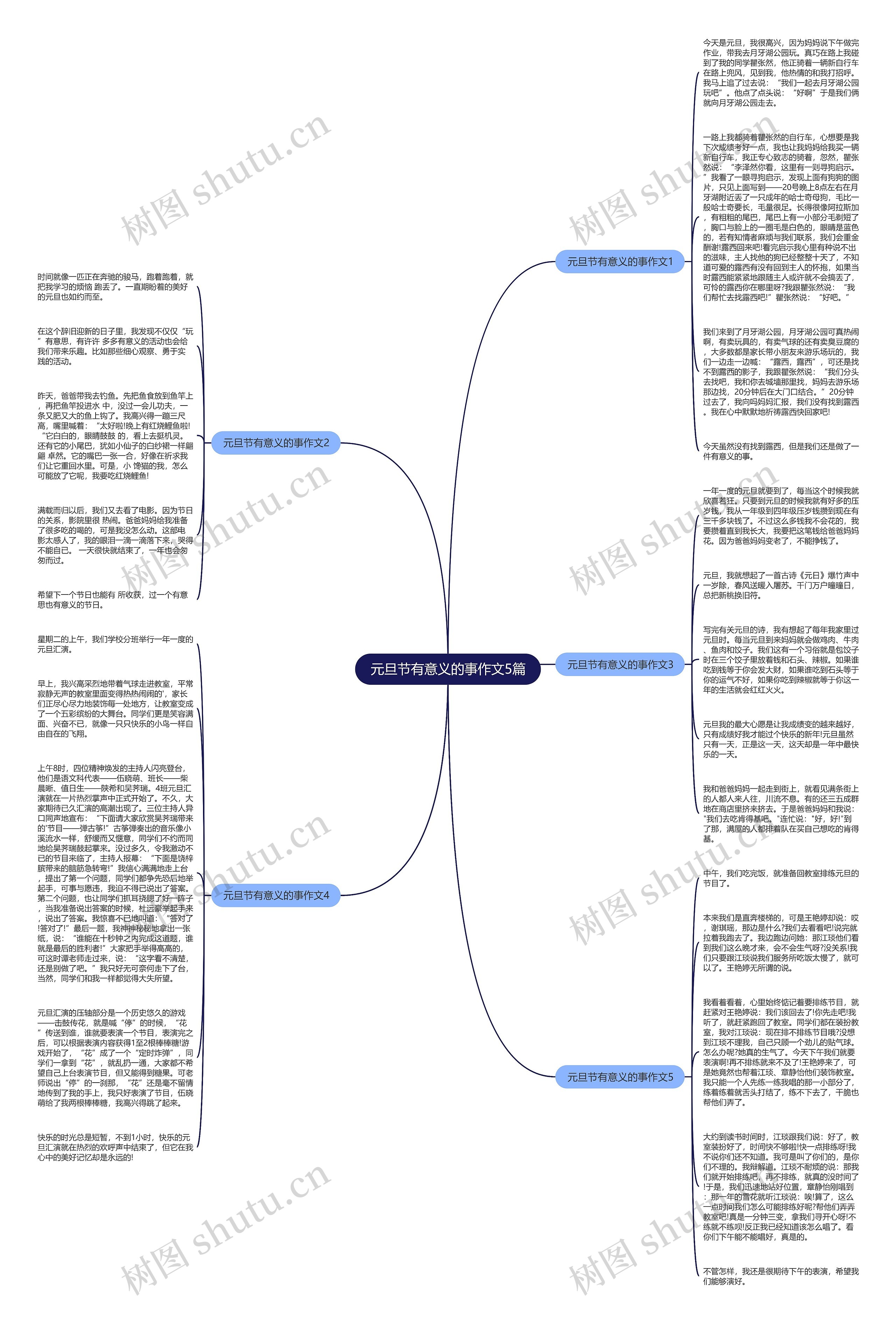 元旦节有意义的事作文5篇思维导图