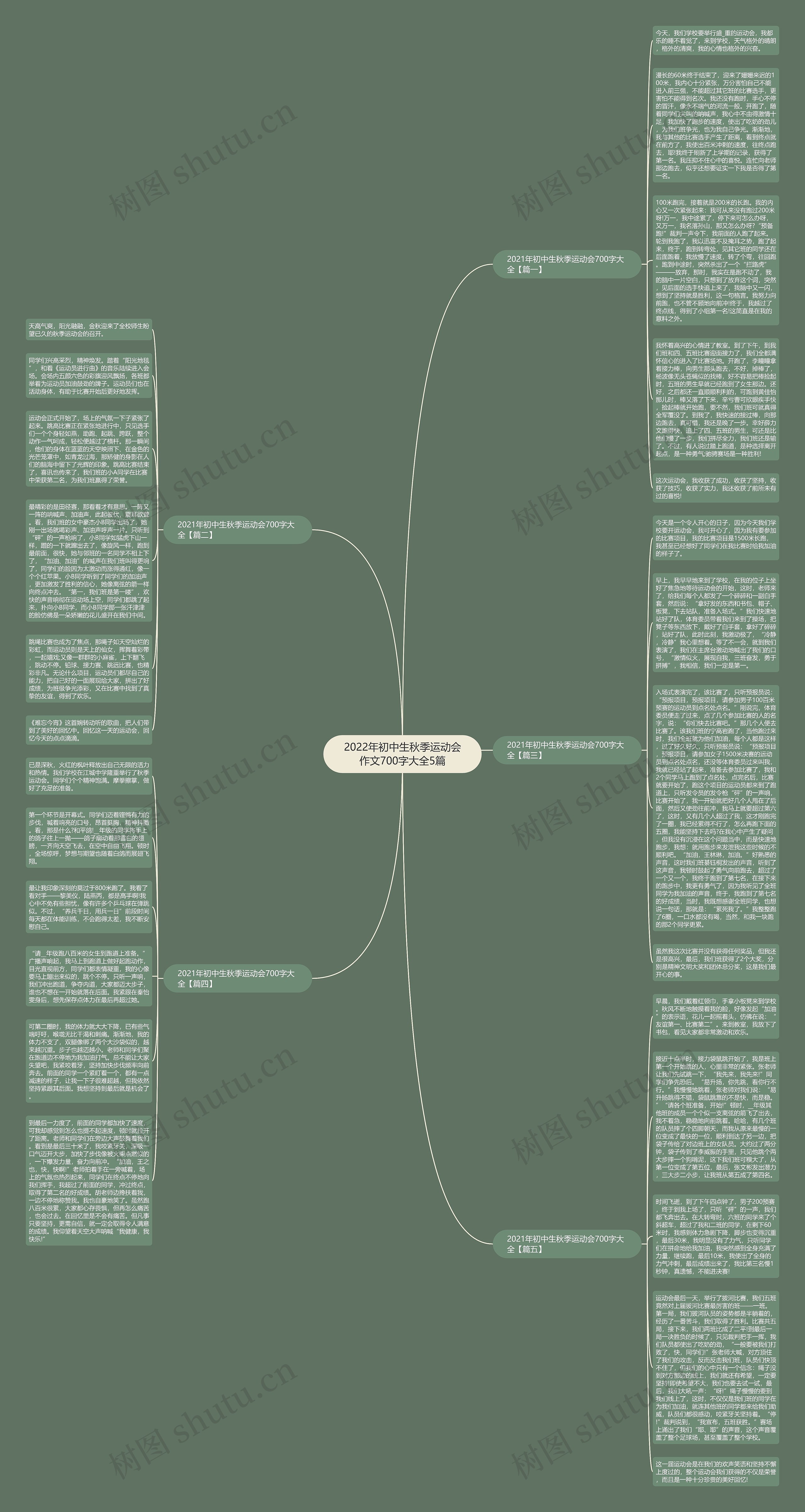 2022年初中生秋季运动会作文700字大全5篇思维导图
