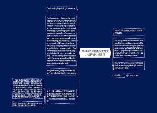 2017年6月四级作文范文：论开设心理课程
