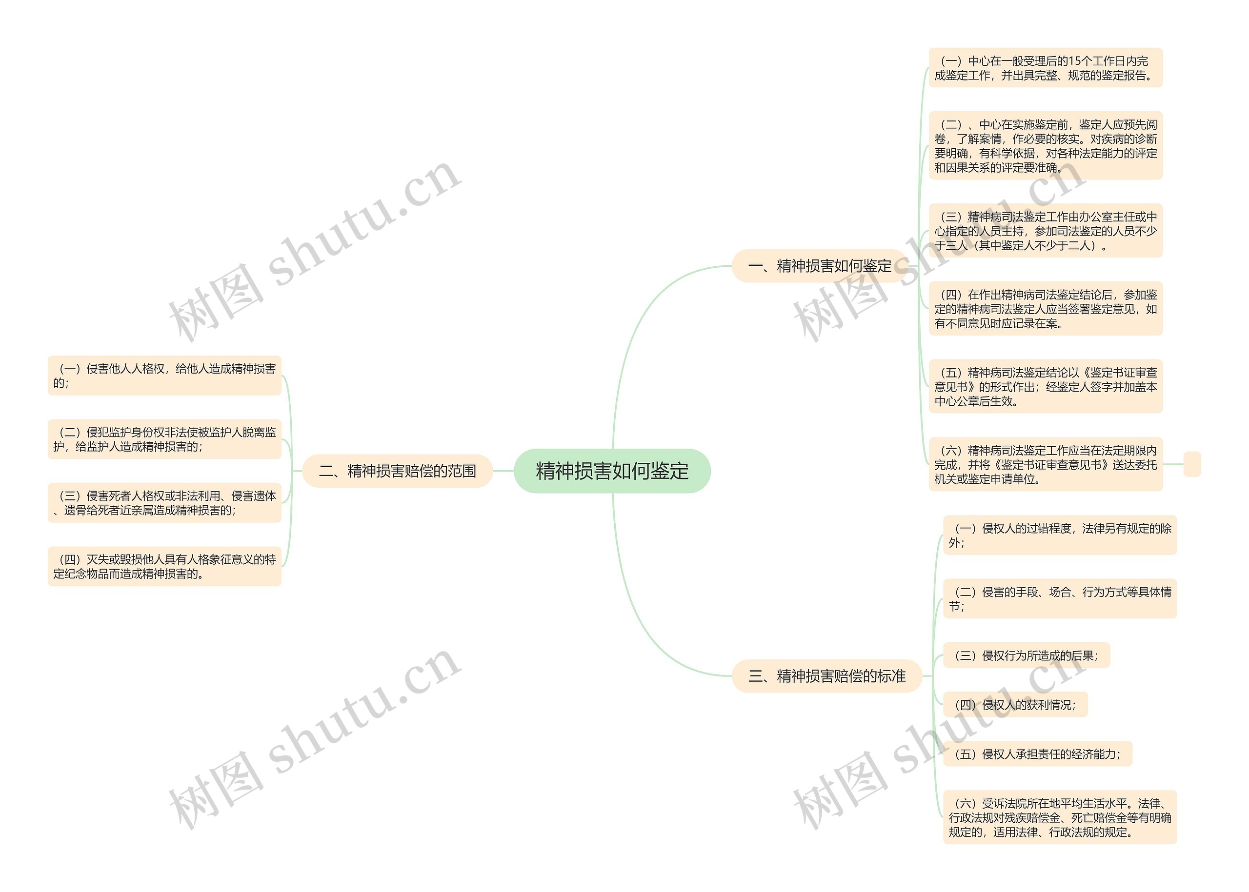 精神损害如何鉴定思维导图