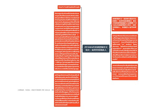 2016年6月英语四级作文范文：如何对待残疾人