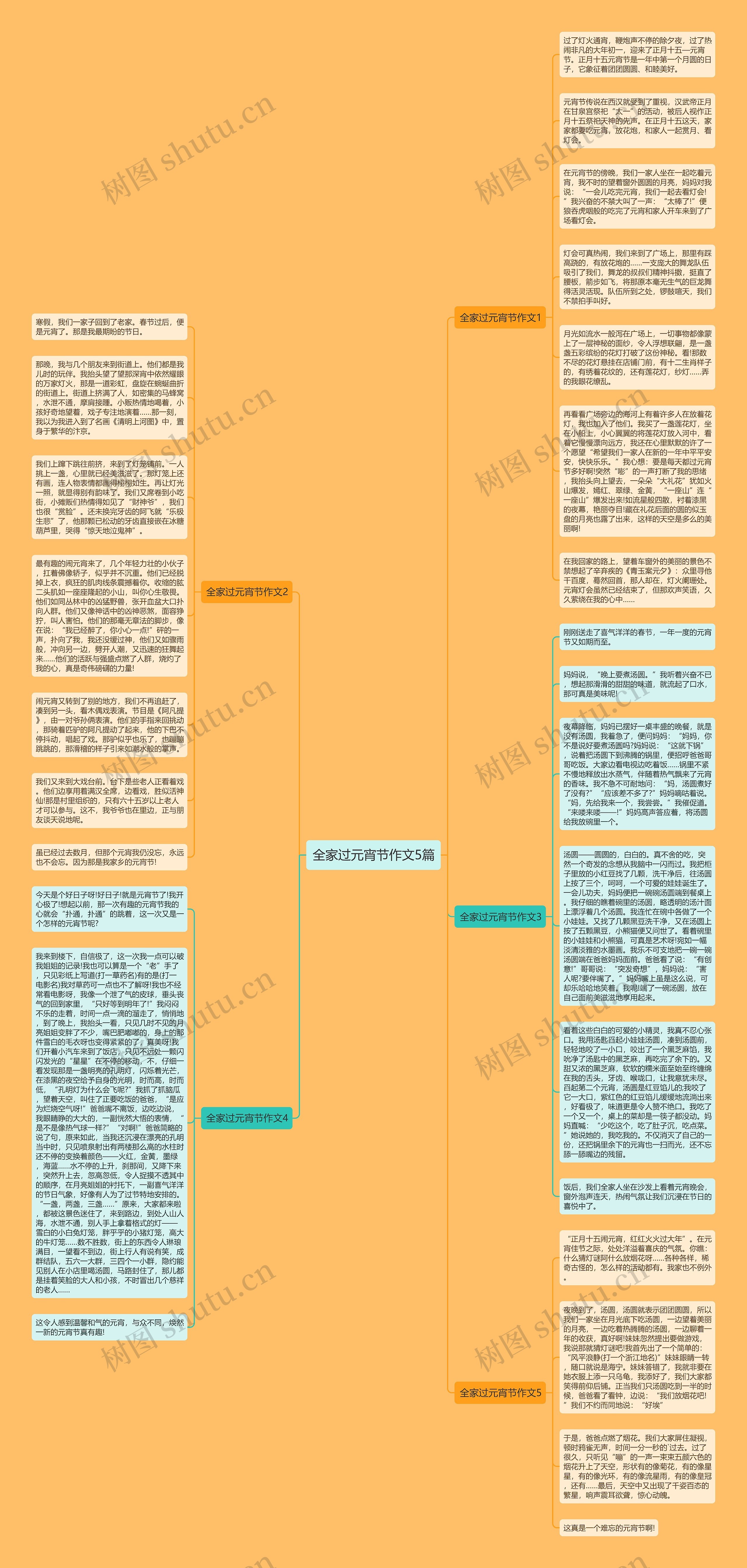 全家过元宵节作文5篇思维导图