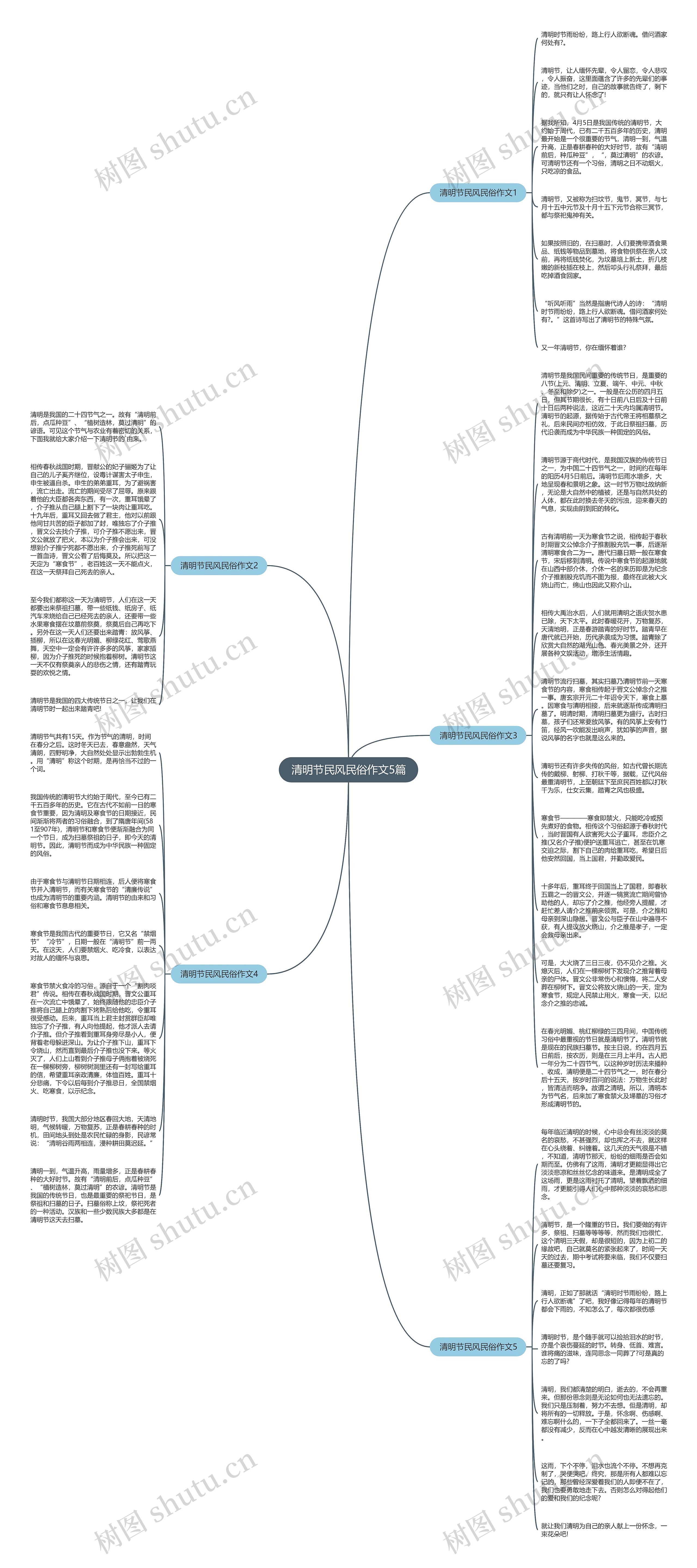 清明节民风民俗作文5篇思维导图