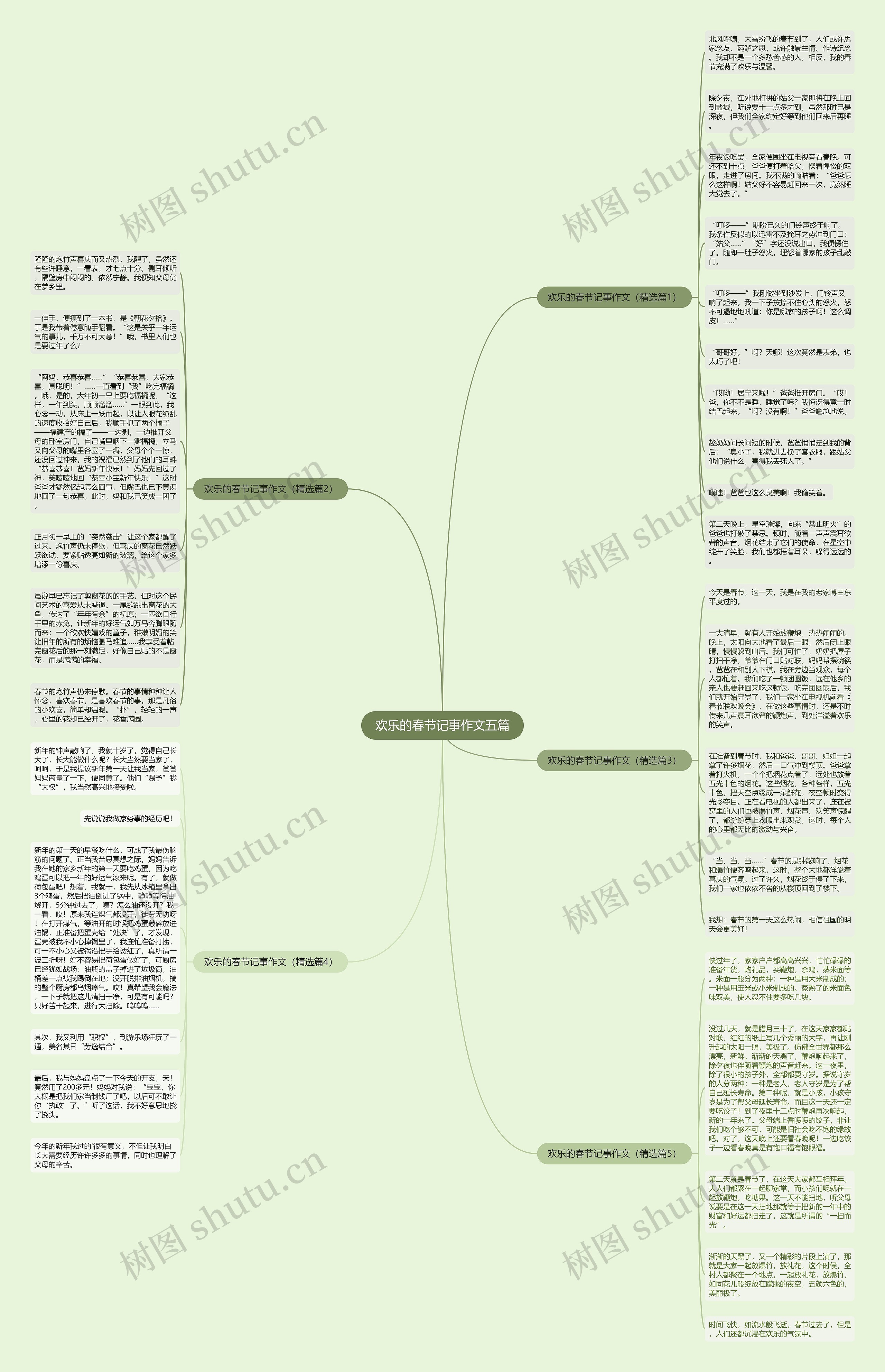 欢乐的春节记事作文五篇思维导图