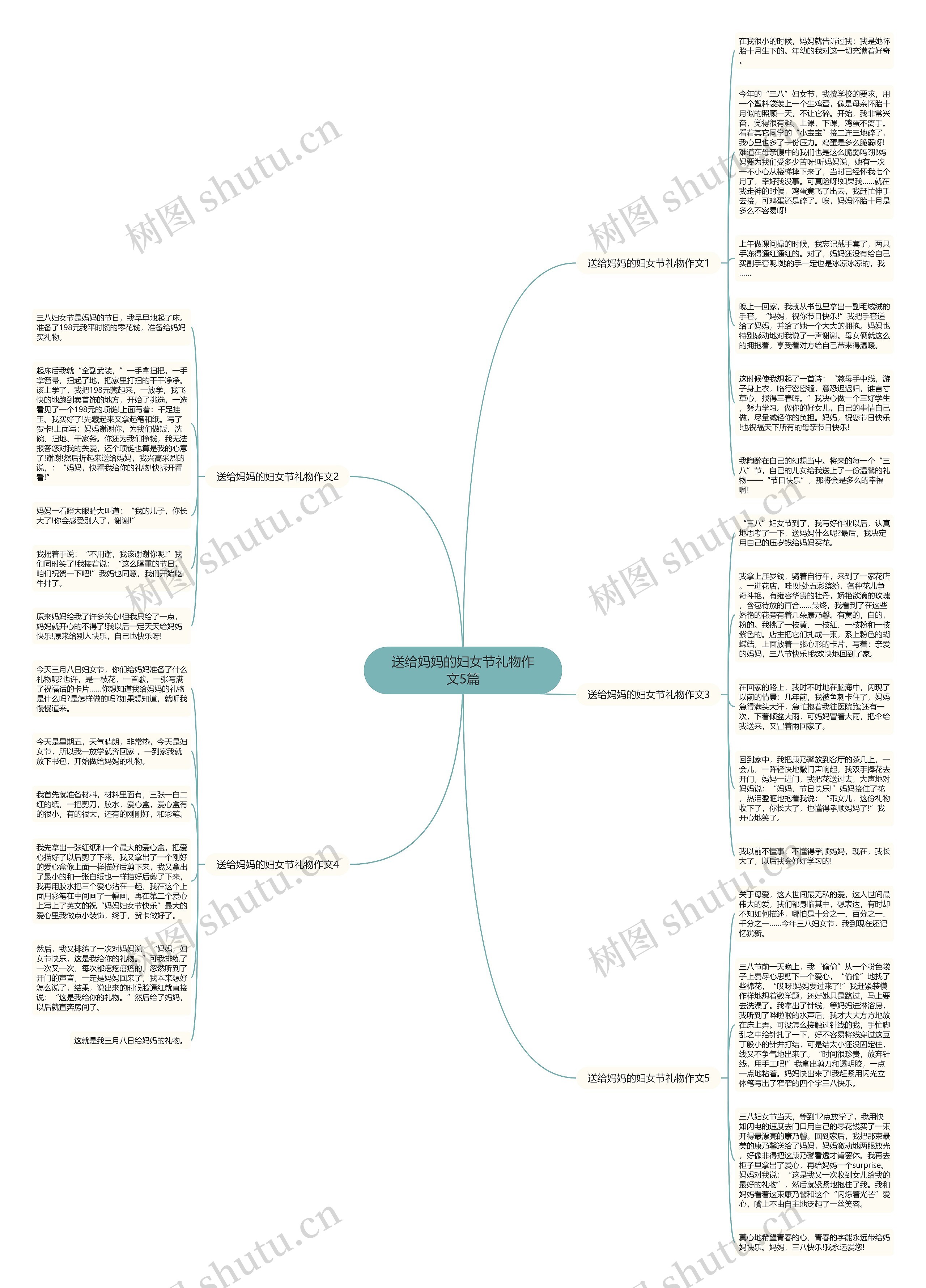 送给妈妈的妇女节礼物作文5篇思维导图
