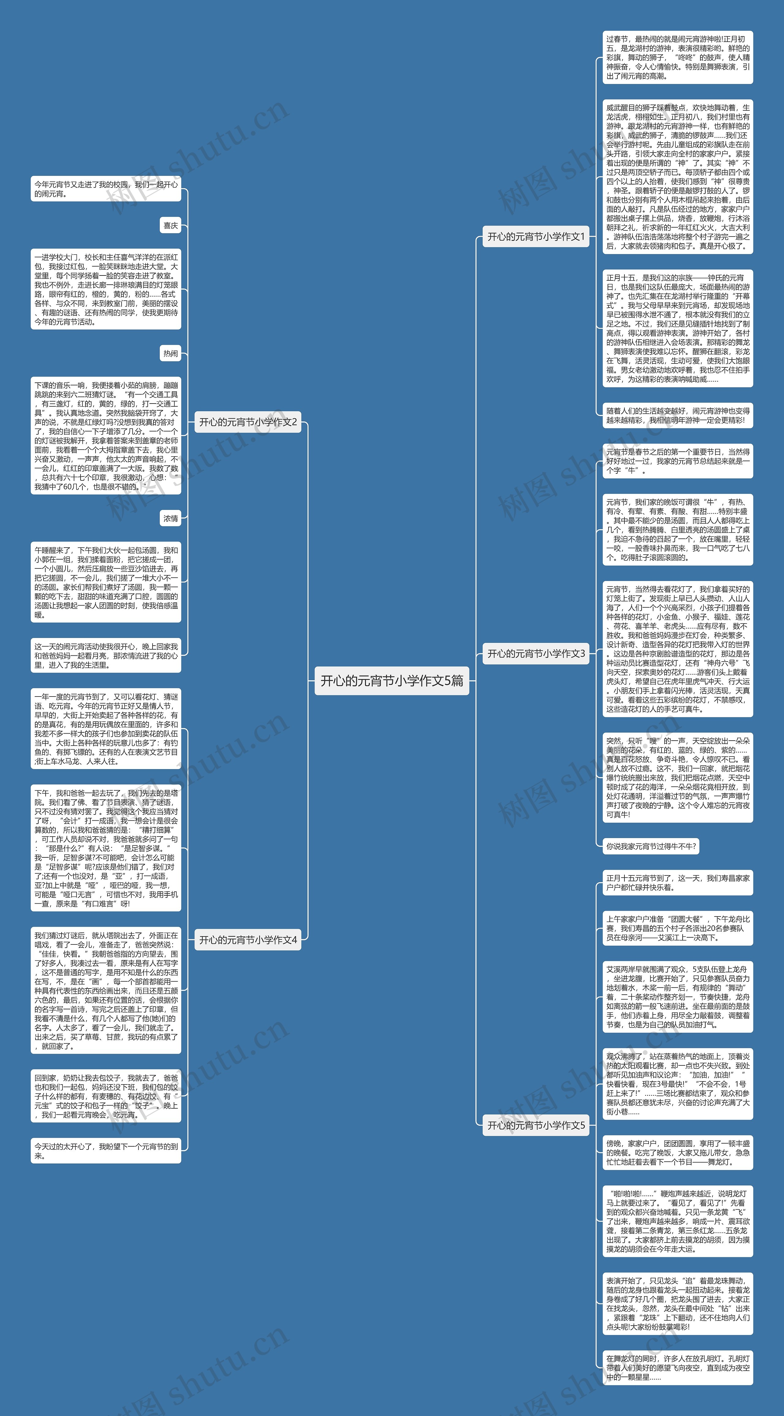 开心的元宵节小学作文5篇思维导图