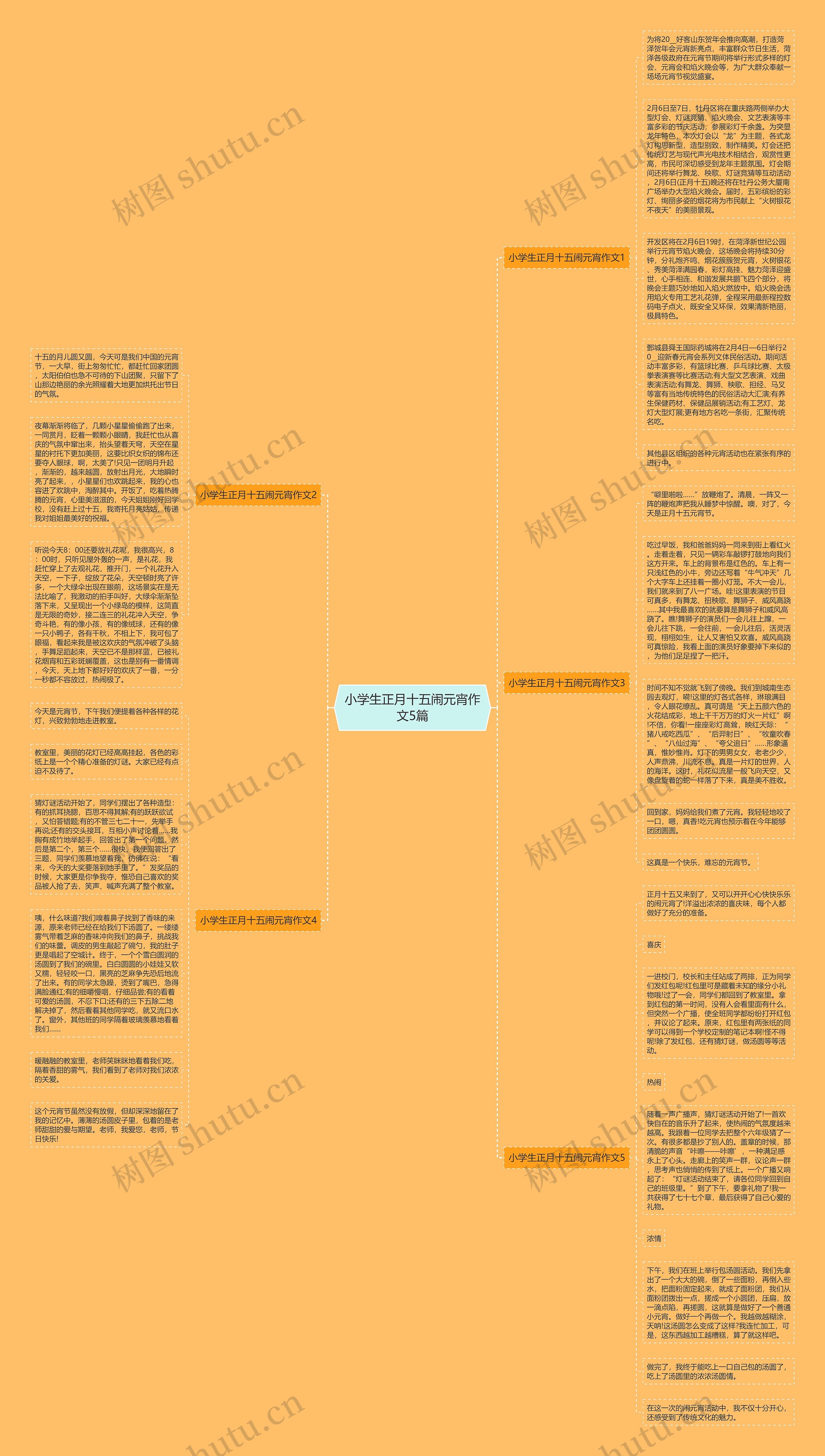 小学生正月十五闹元宵作文5篇思维导图