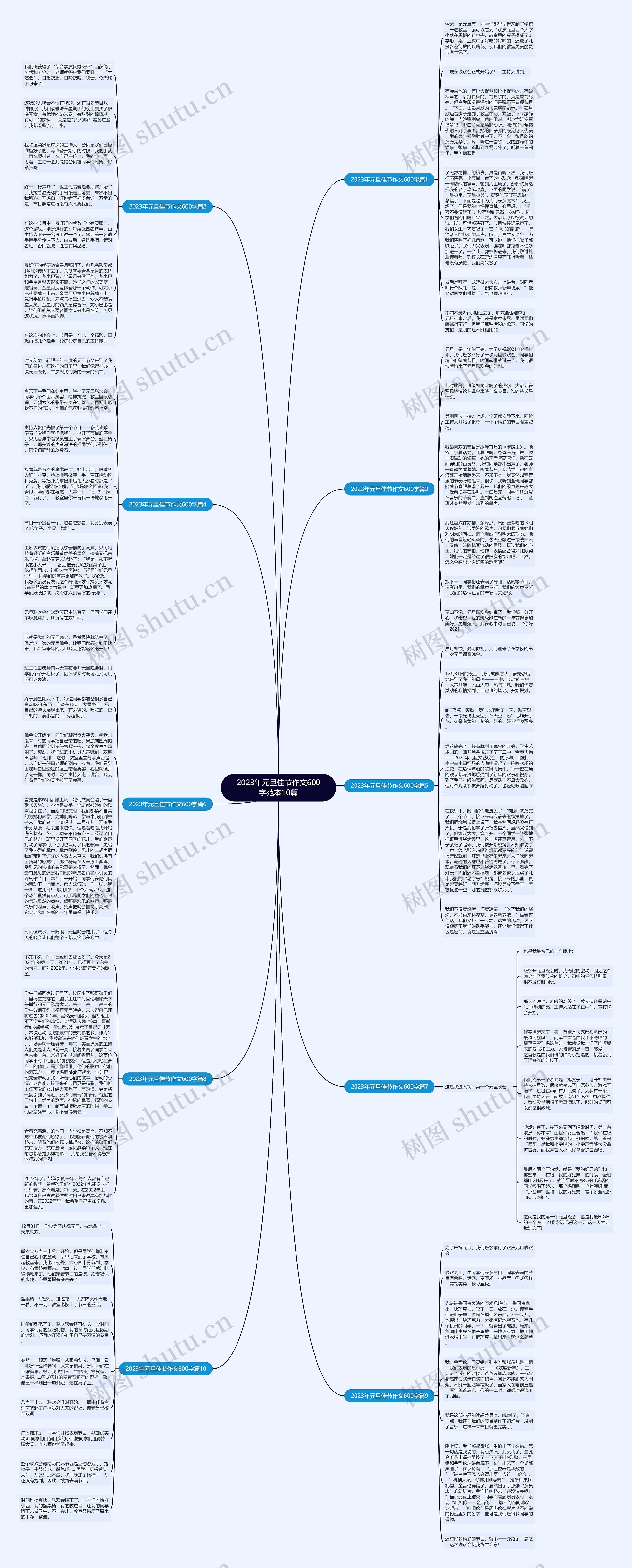 2023年元旦佳节作文600字范本10篇思维导图