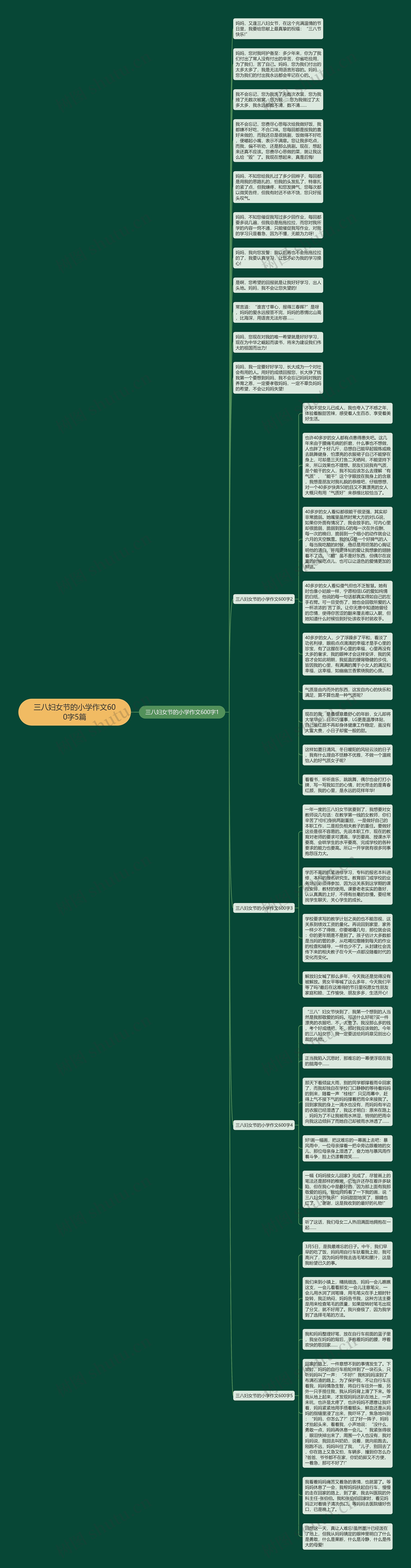 三八妇女节的小学作文600字5篇思维导图