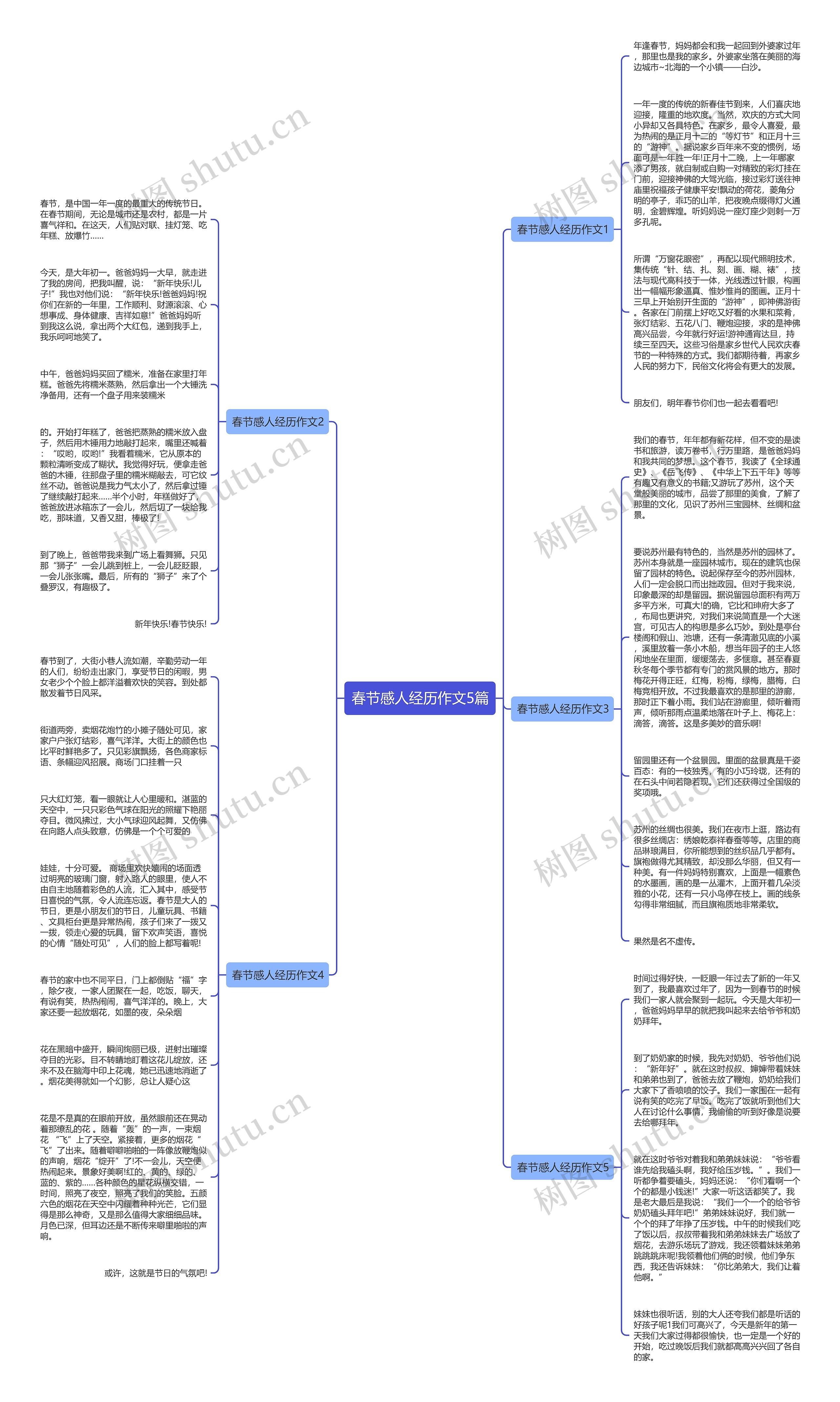 春节感人经历作文5篇思维导图