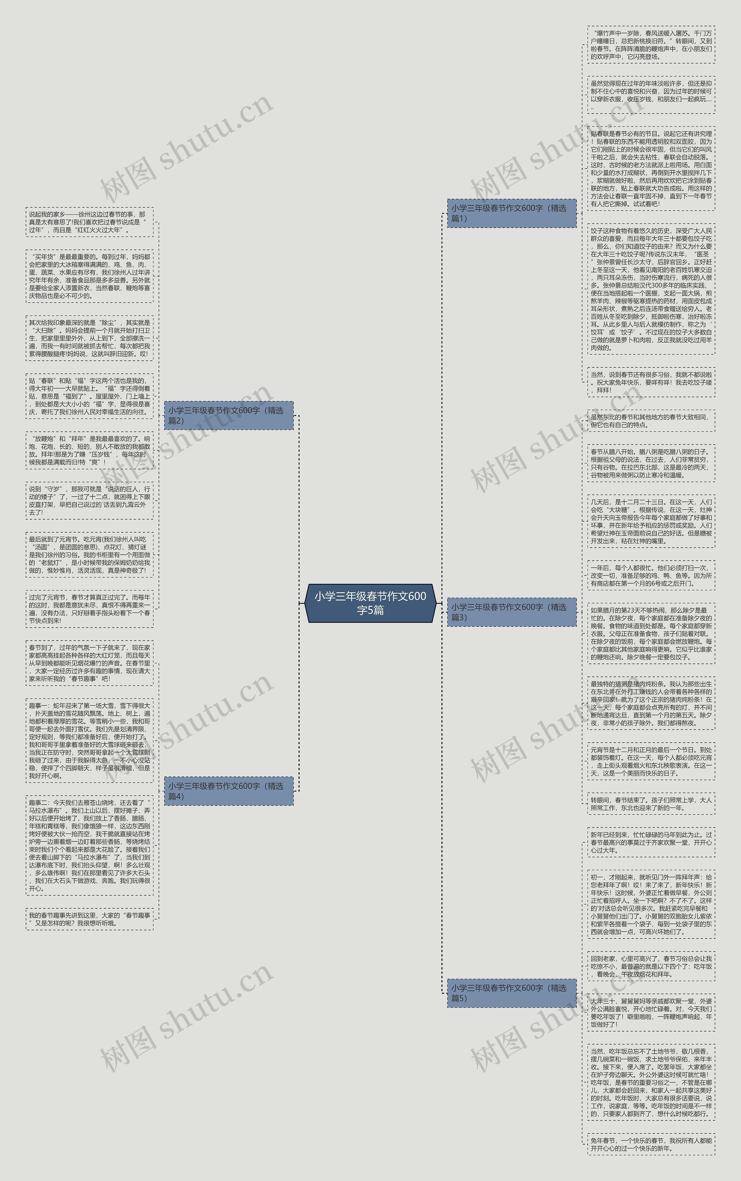小学三年级春节作文600字5篇思维导图