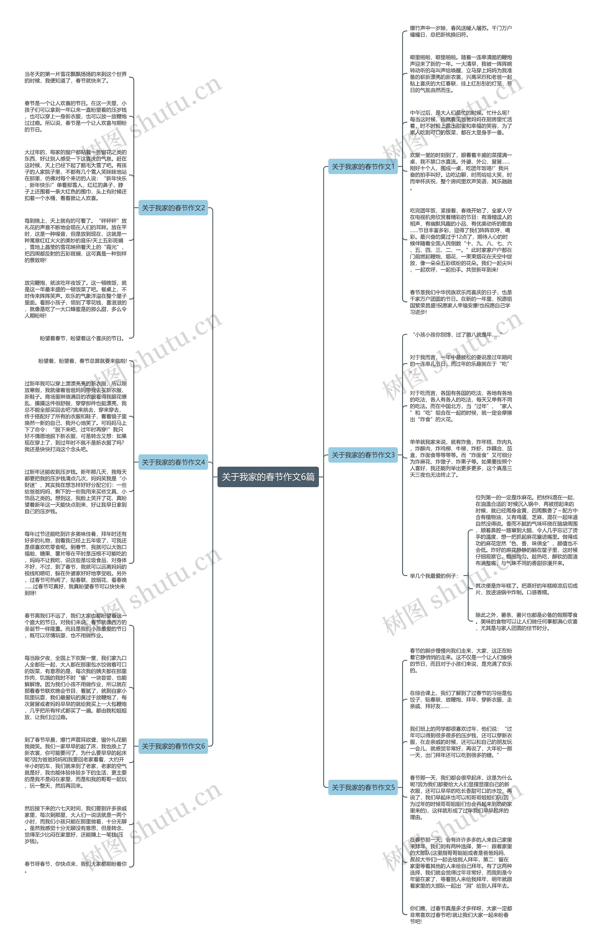 关于我家的春节作文6篇思维导图