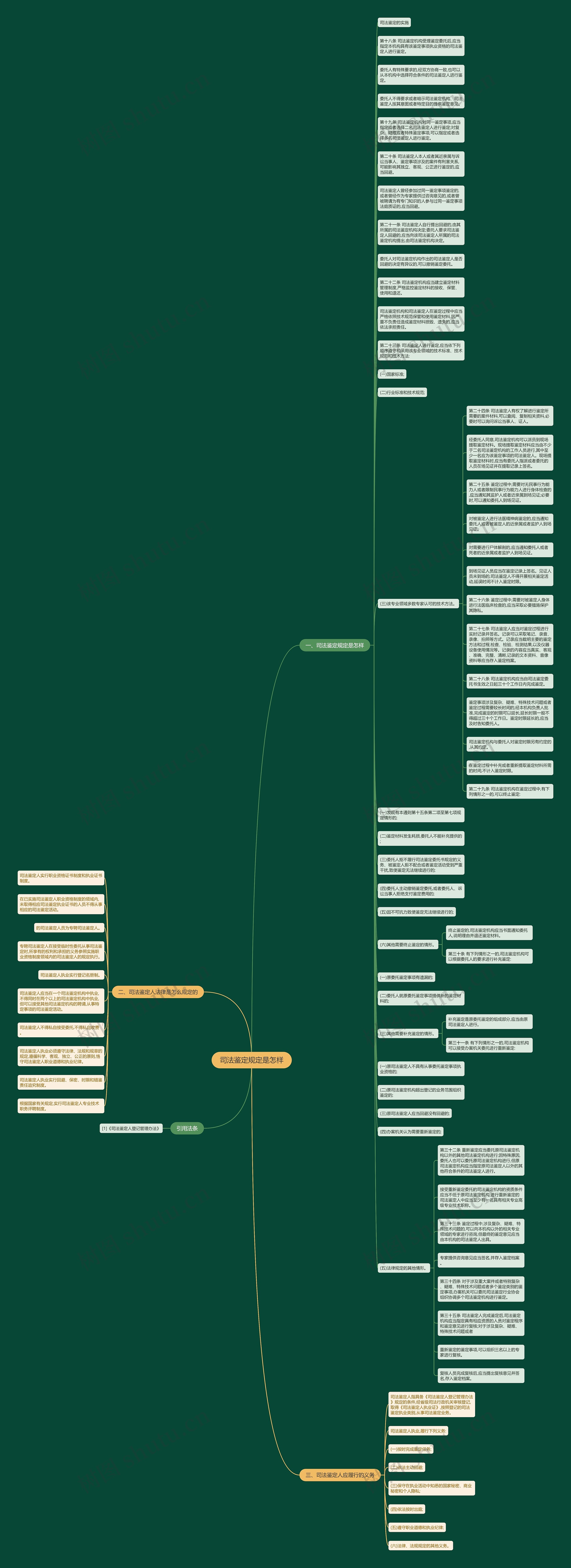 司法鉴定规定是怎样思维导图