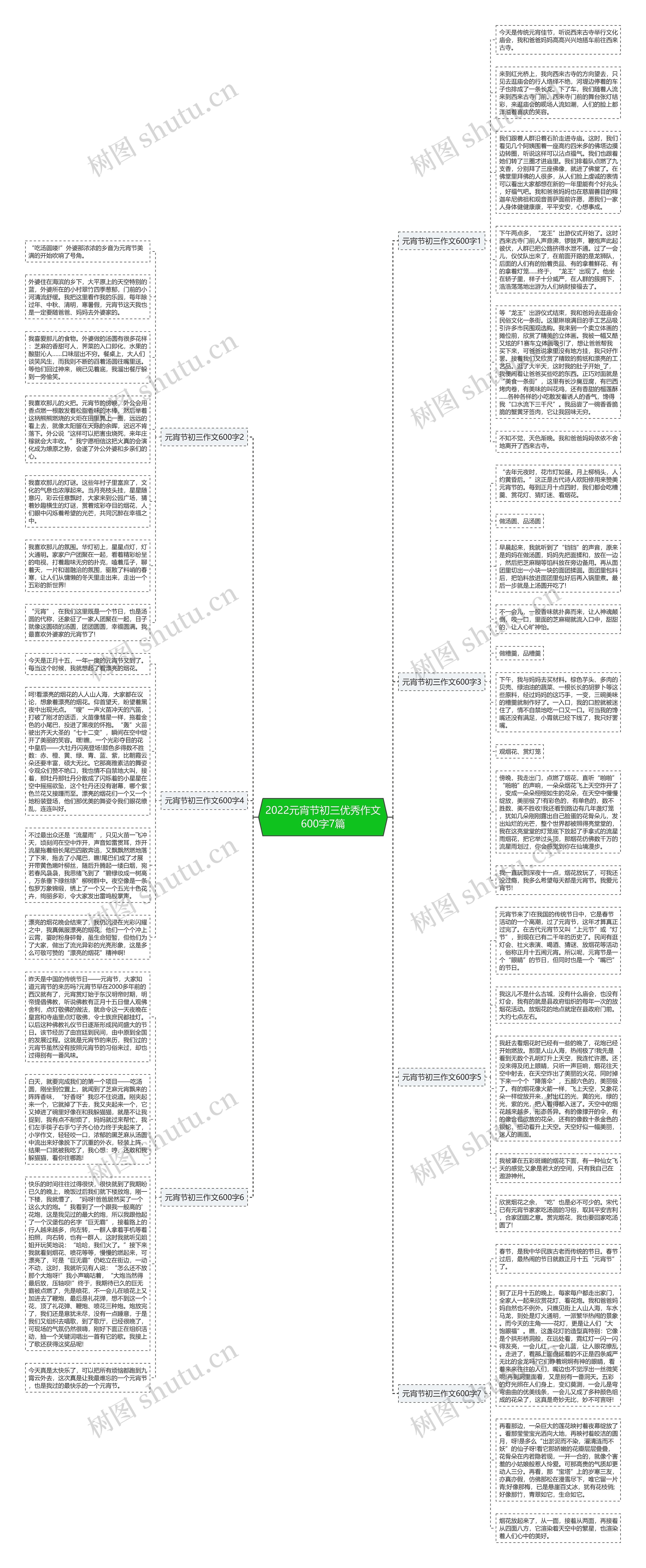 2022元宵节初三优秀作文600字7篇思维导图
