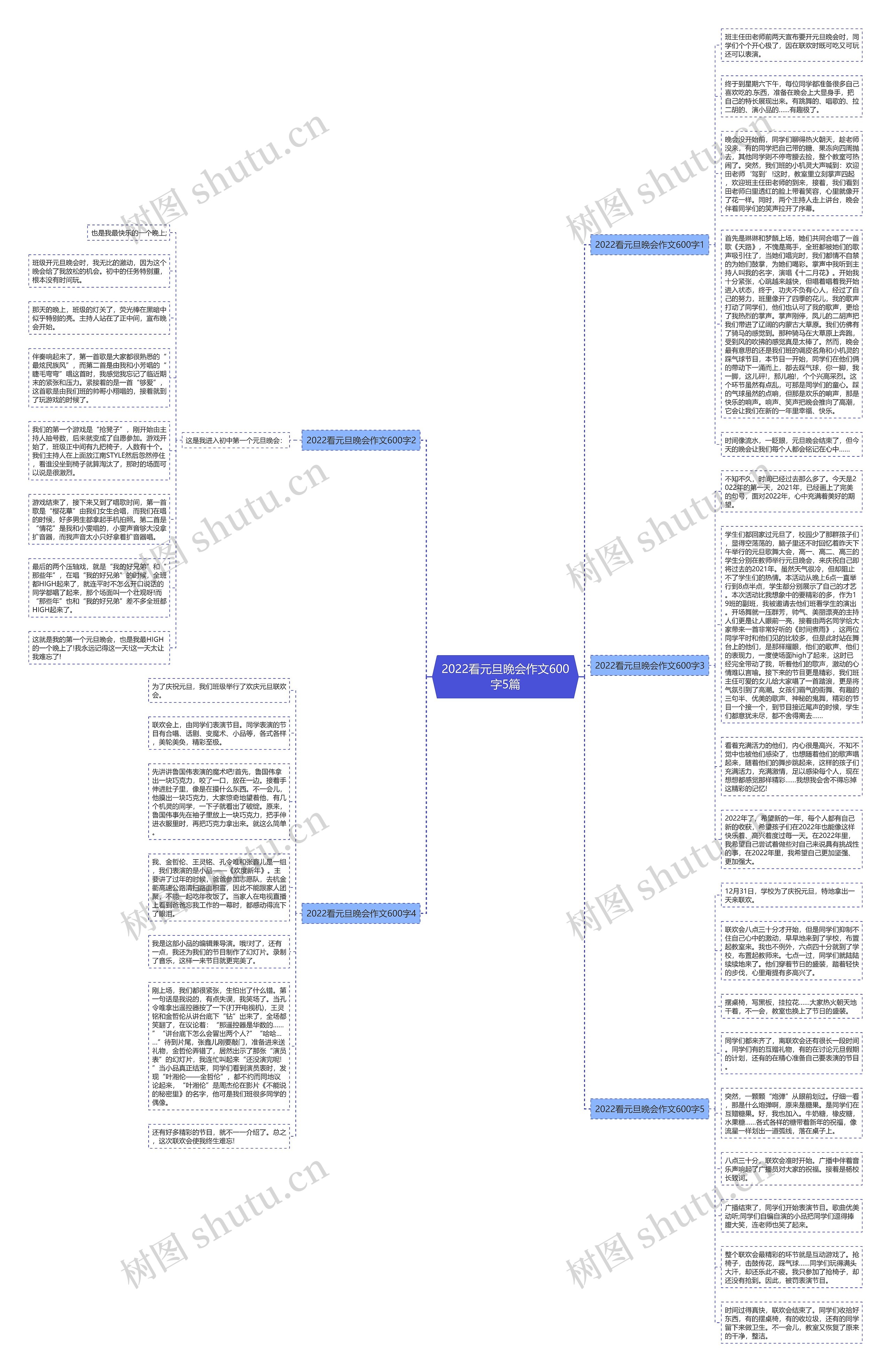 2022看元旦晚会作文600字5篇思维导图
