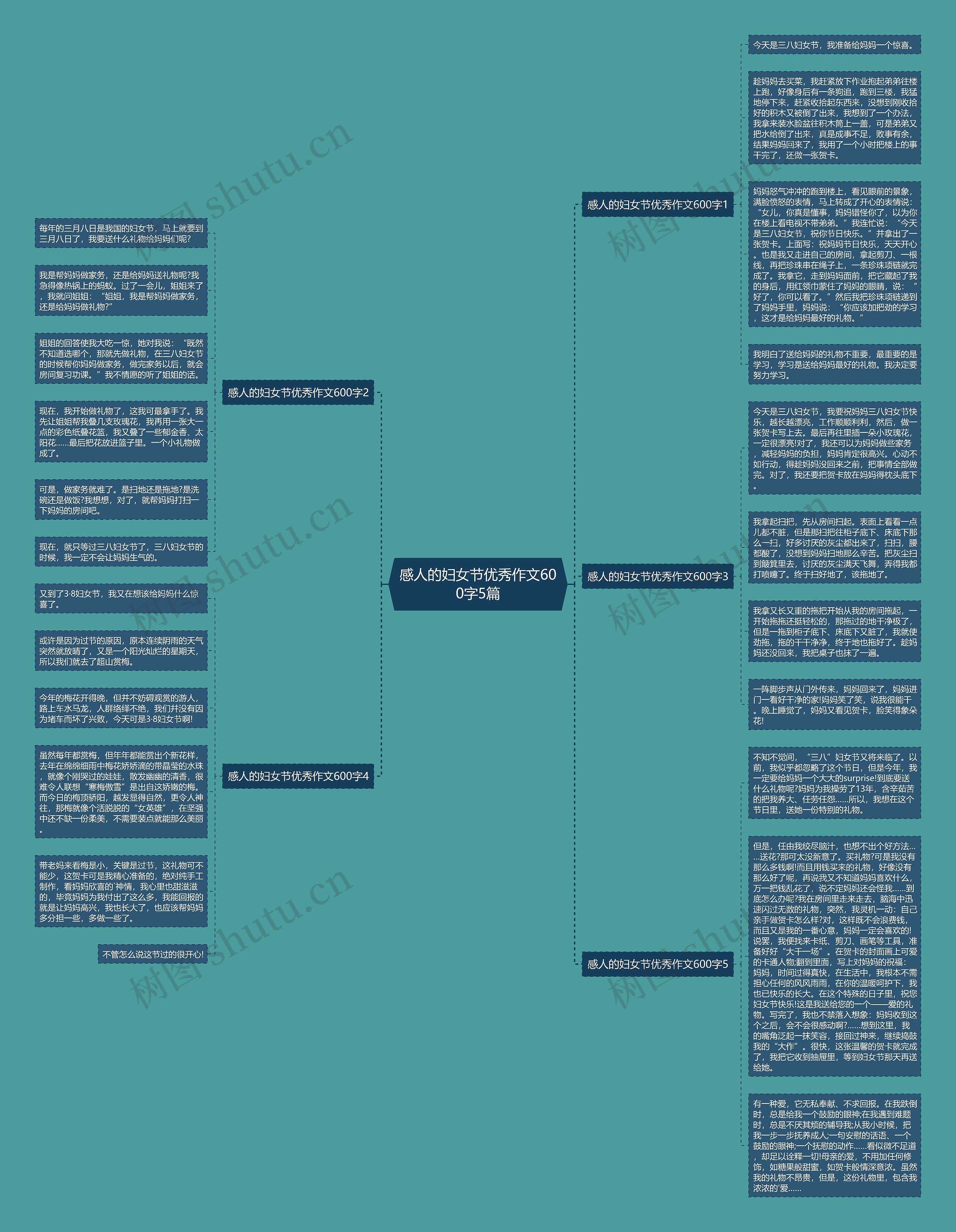 感人的妇女节优秀作文600字5篇思维导图