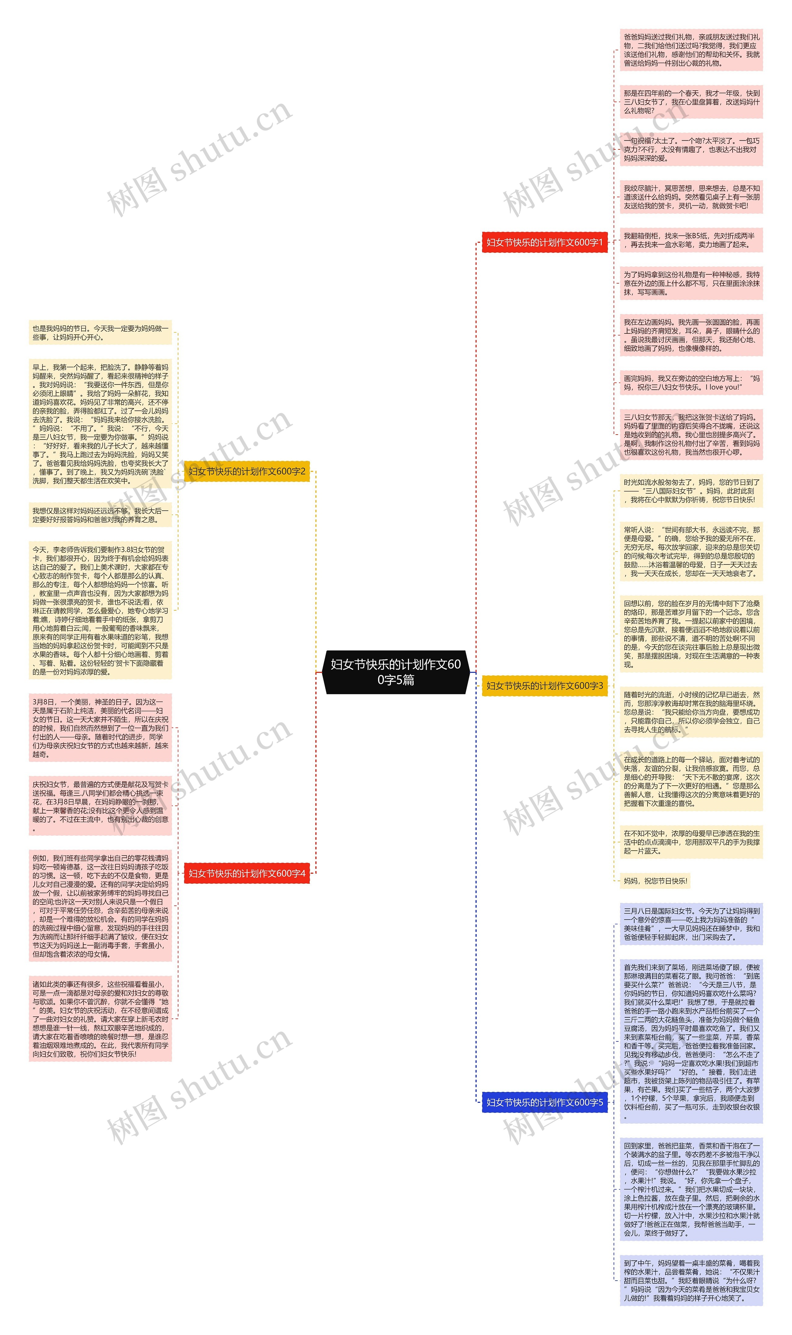 妇女节快乐的计划作文600字5篇思维导图