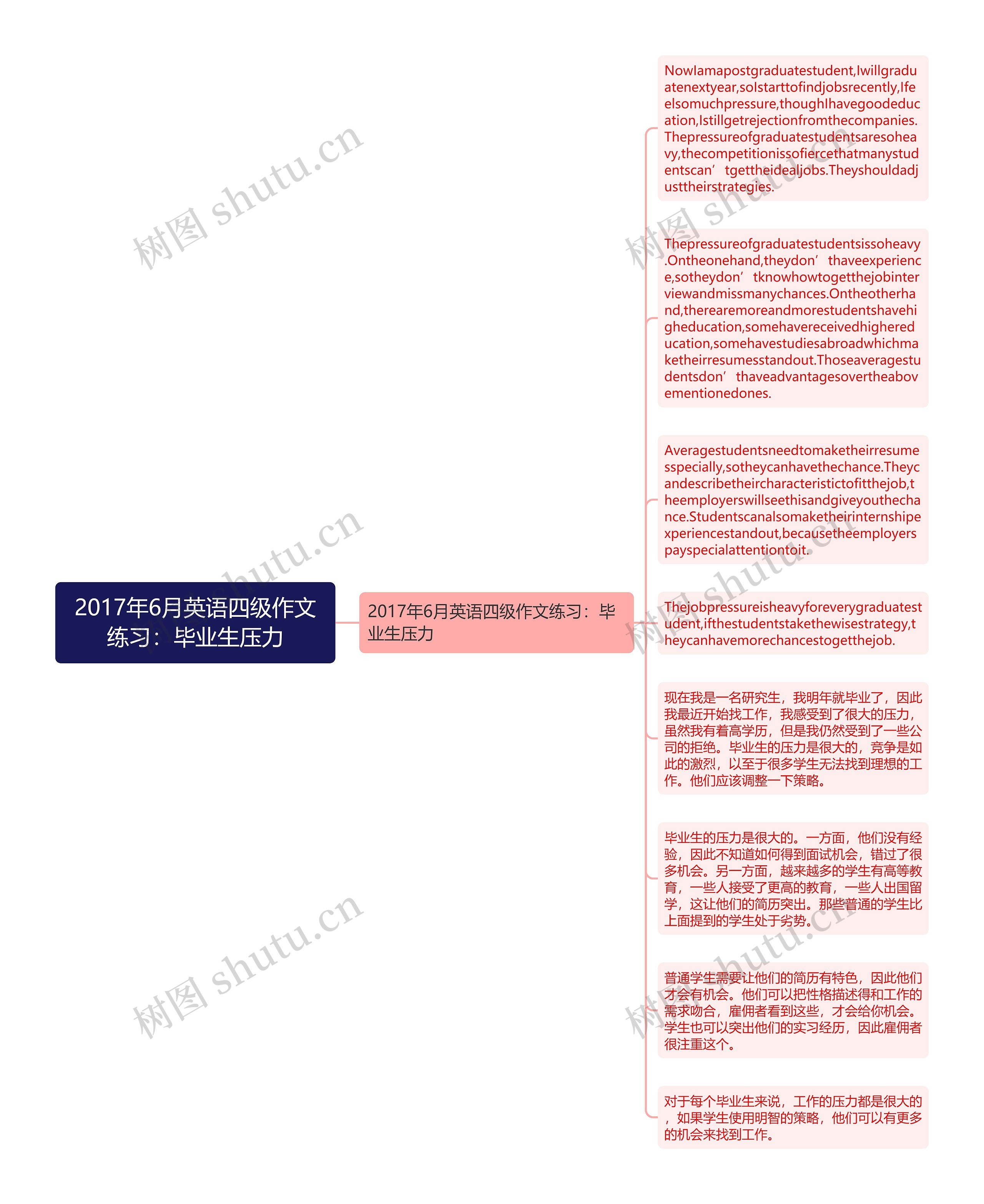 2017年6月英语四级作文练习：毕业生压力