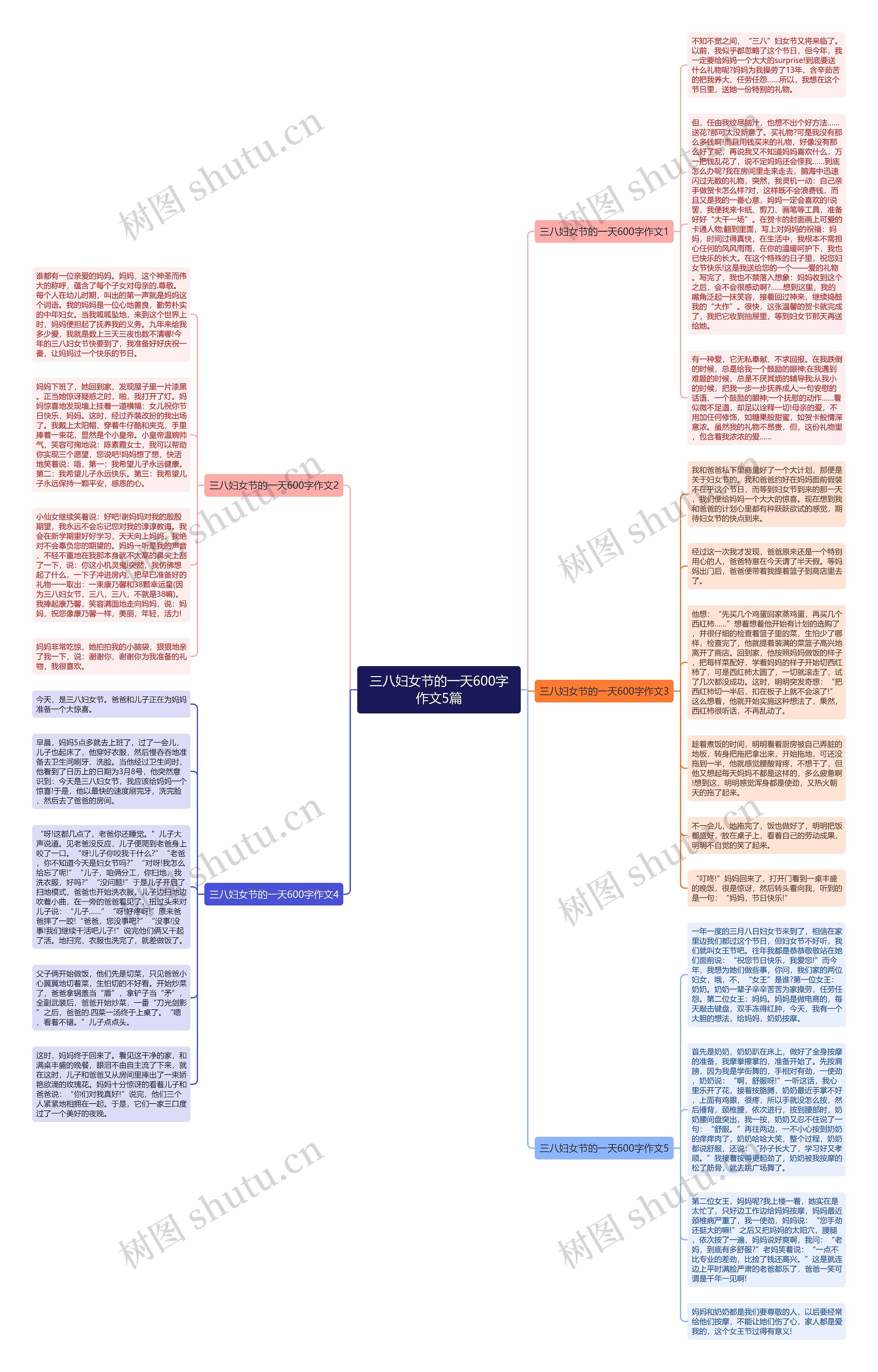 三八妇女节的一天600字作文5篇思维导图