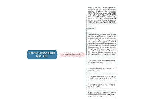 2017年6月英语四级翻译模拟：秋千