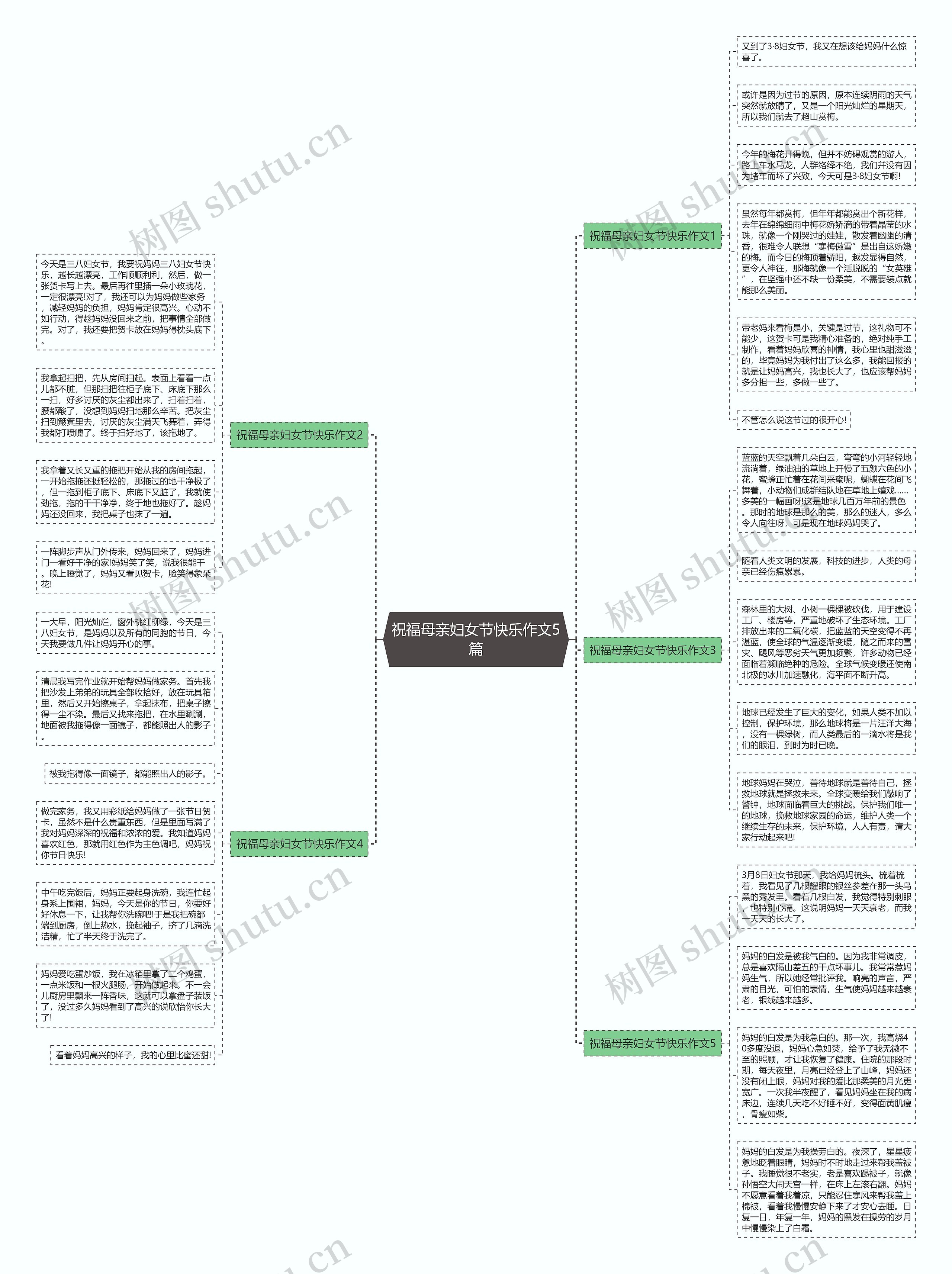 祝福母亲妇女节快乐作文5篇思维导图