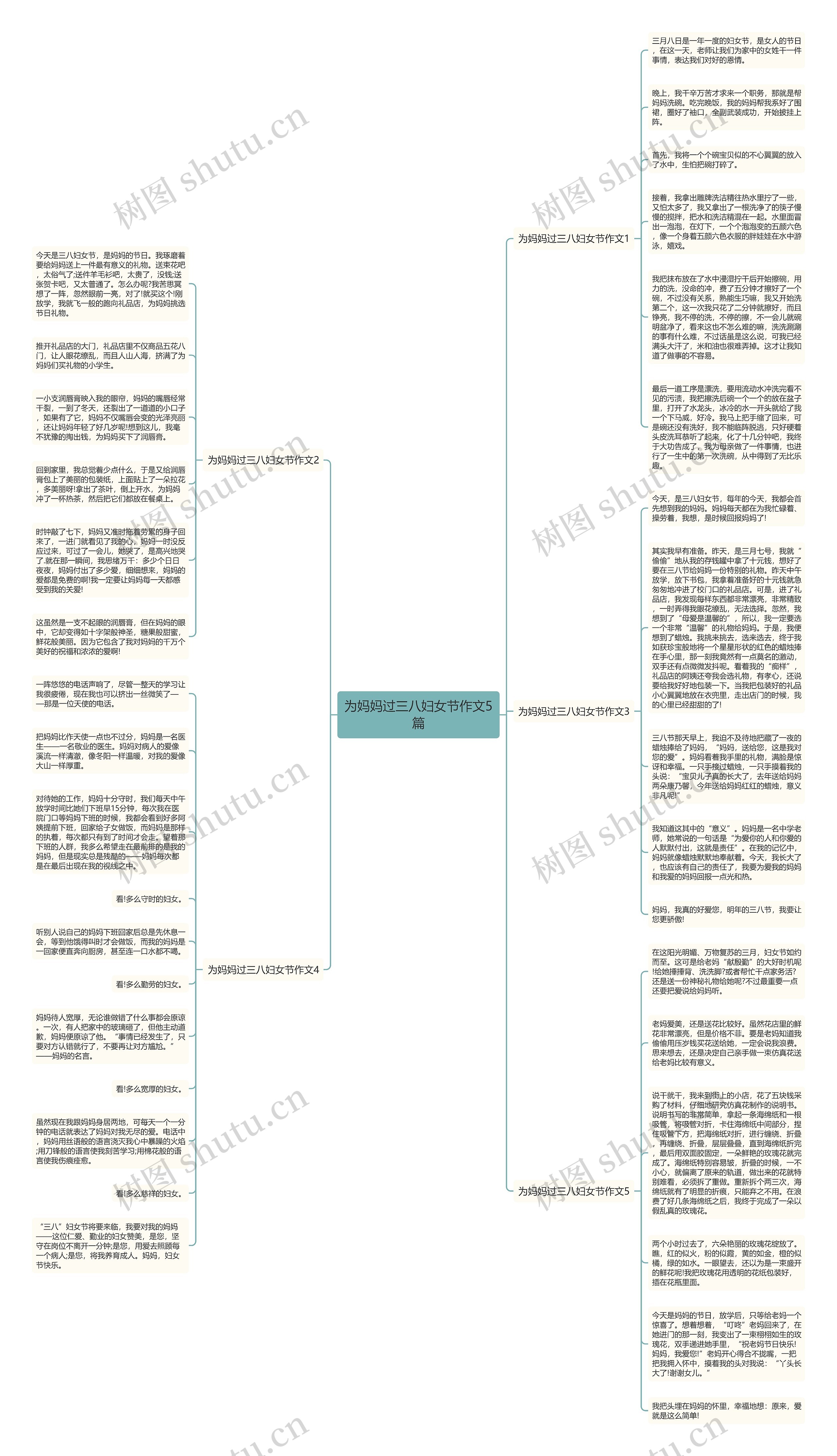为妈妈过三八妇女节作文5篇思维导图