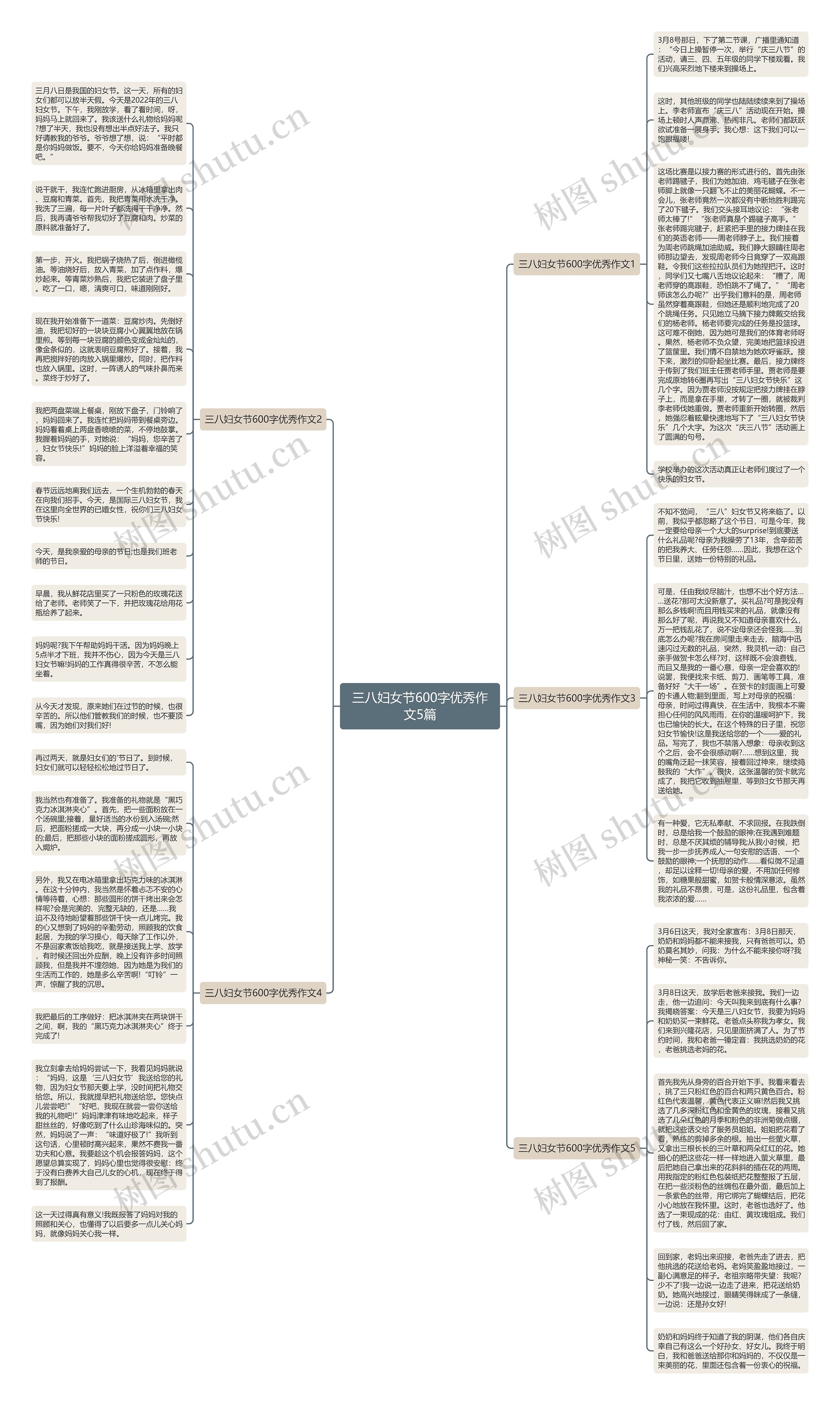 三八妇女节600字优秀作文5篇思维导图