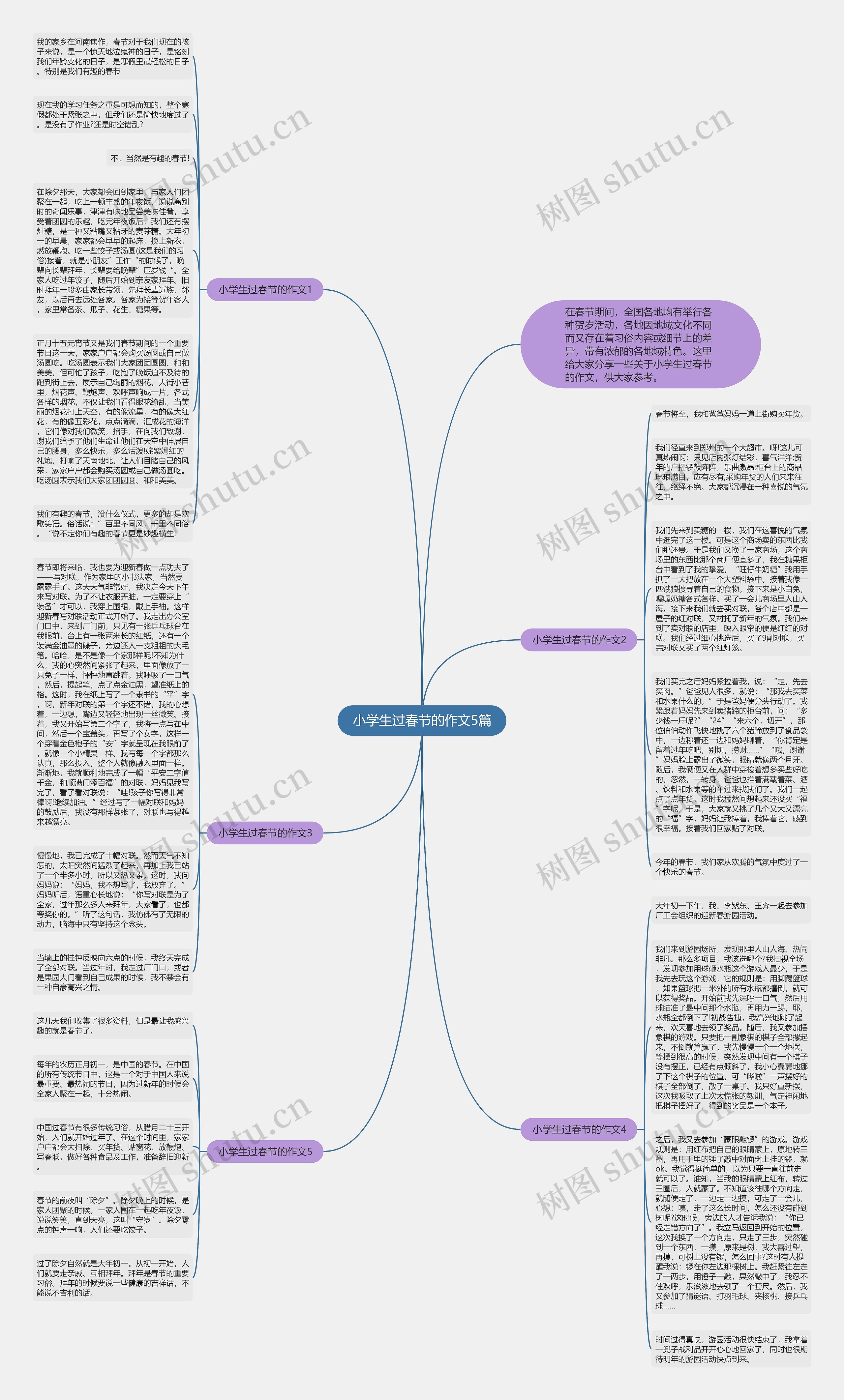 小学生过春节的作文5篇思维导图