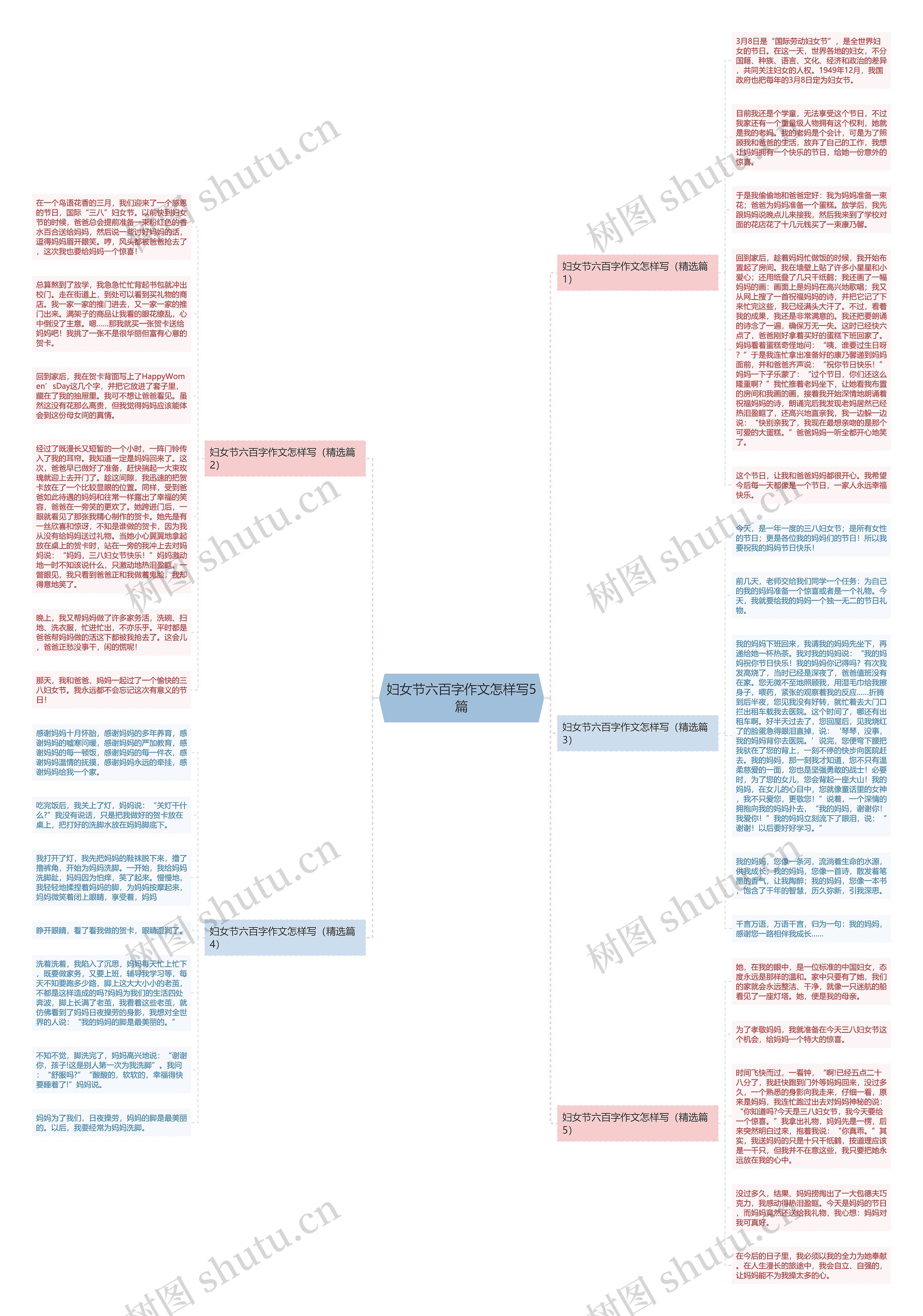 妇女节六百字作文怎样写5篇思维导图