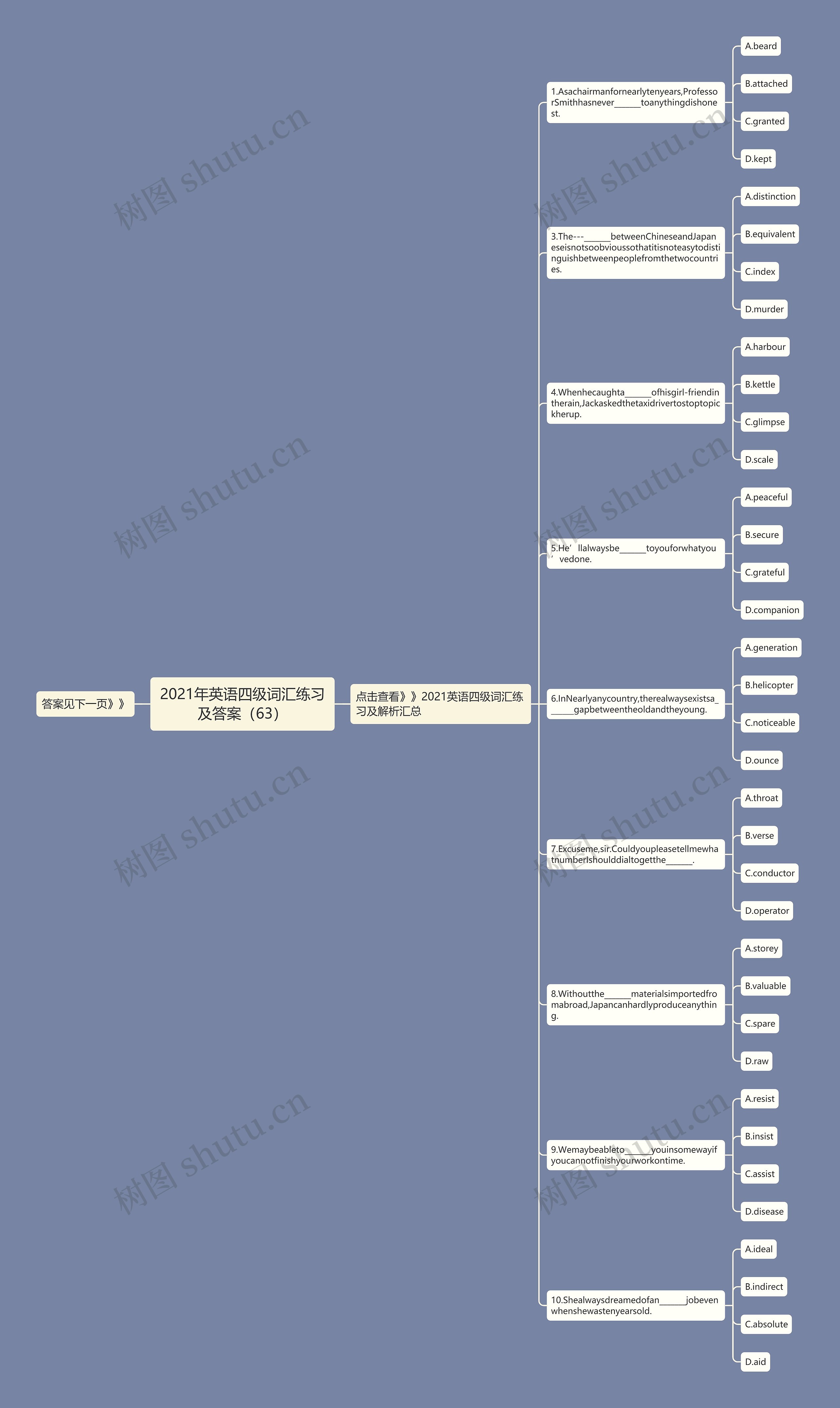 2021年英语四级词汇练习及答案（63）