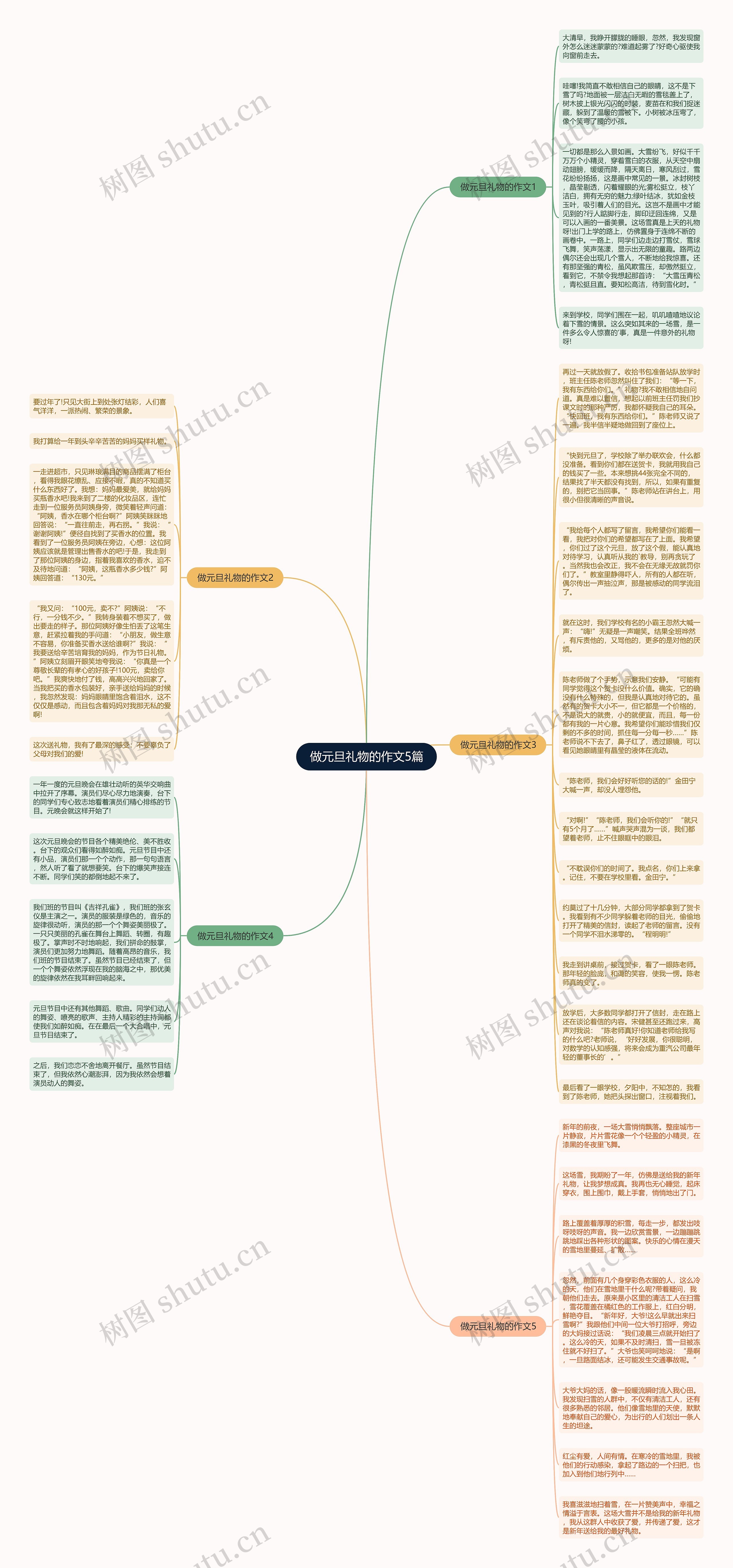 做元旦礼物的作文5篇思维导图