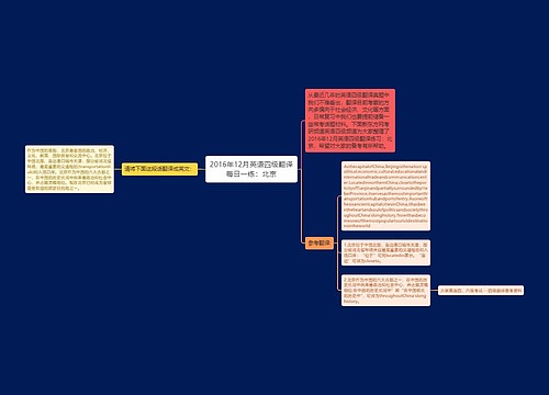 2016年12月英语四级翻译每日一练：北京